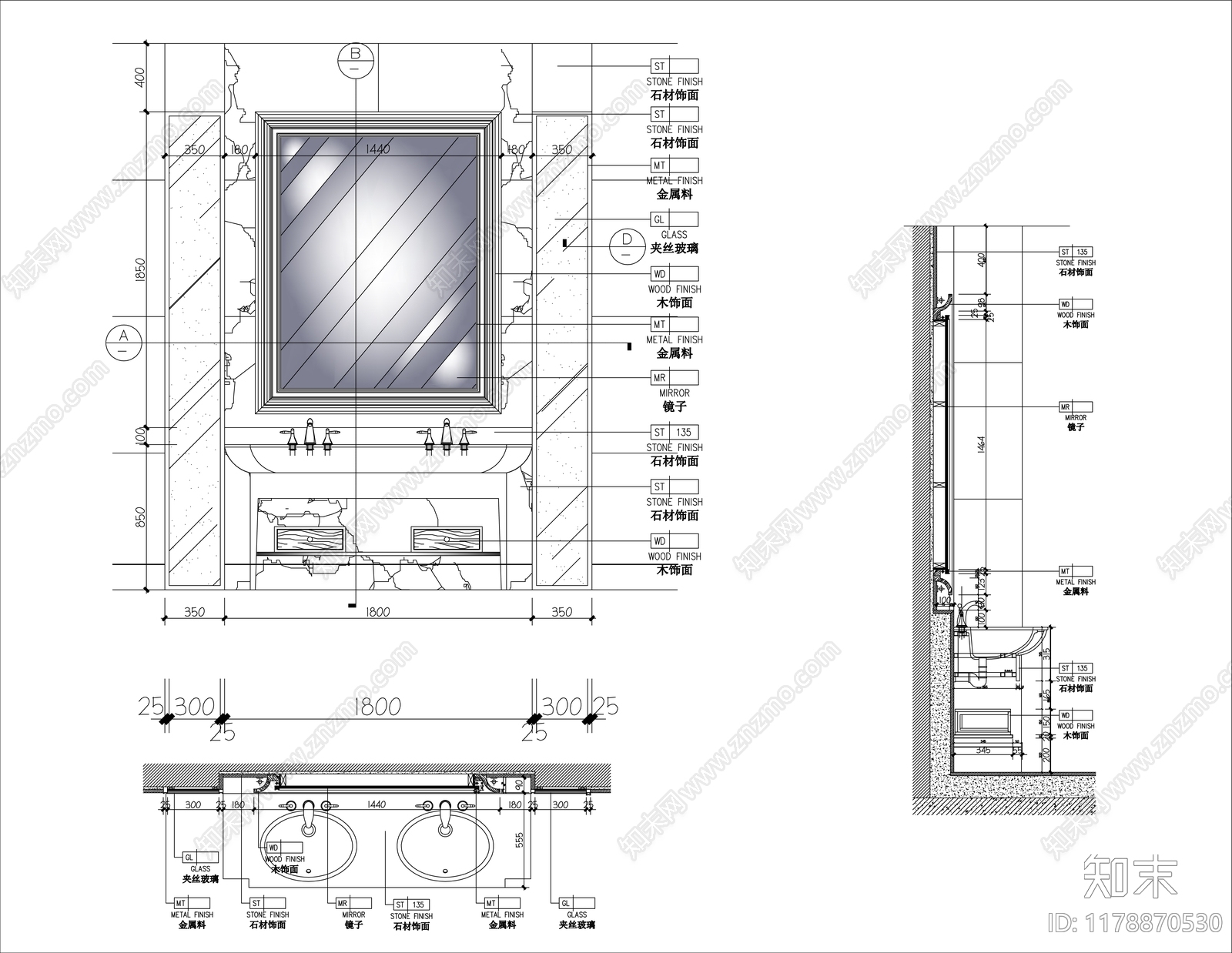 现代家具节点详图cad施工图下载【ID:1178870530】