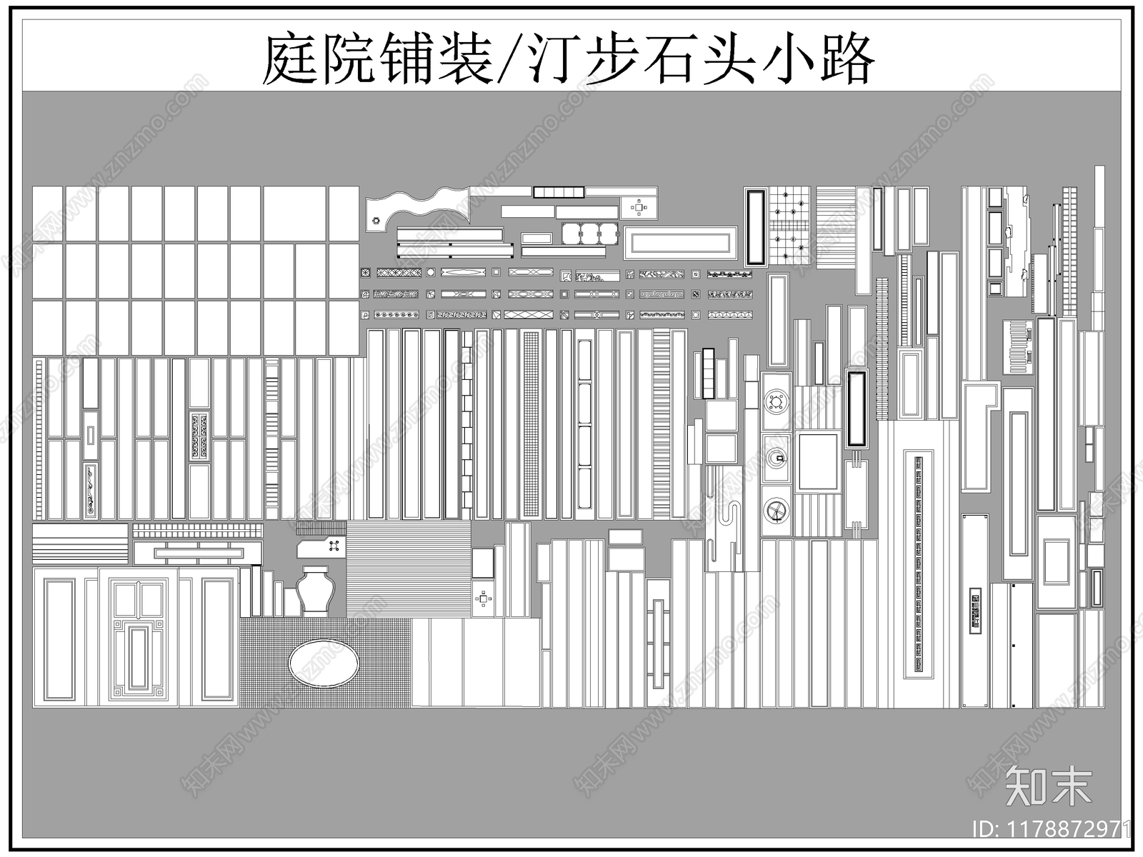 现代铺装图库施工图下载【ID:1178872971】