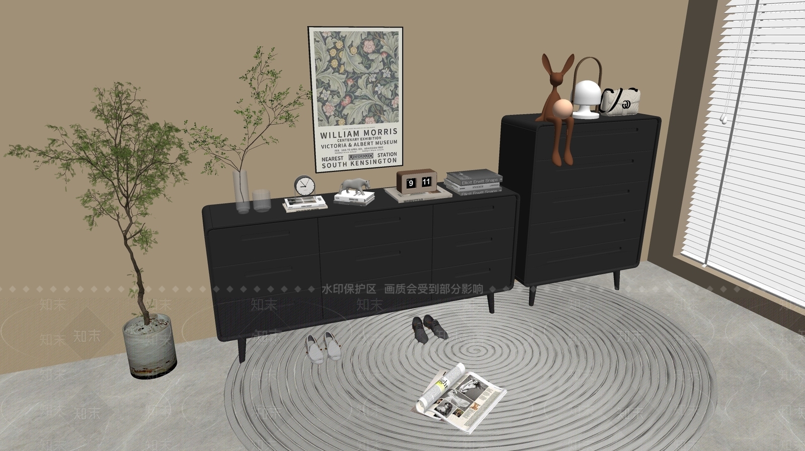 现代轻奢斗柜SU模型下载【ID:1178874133】