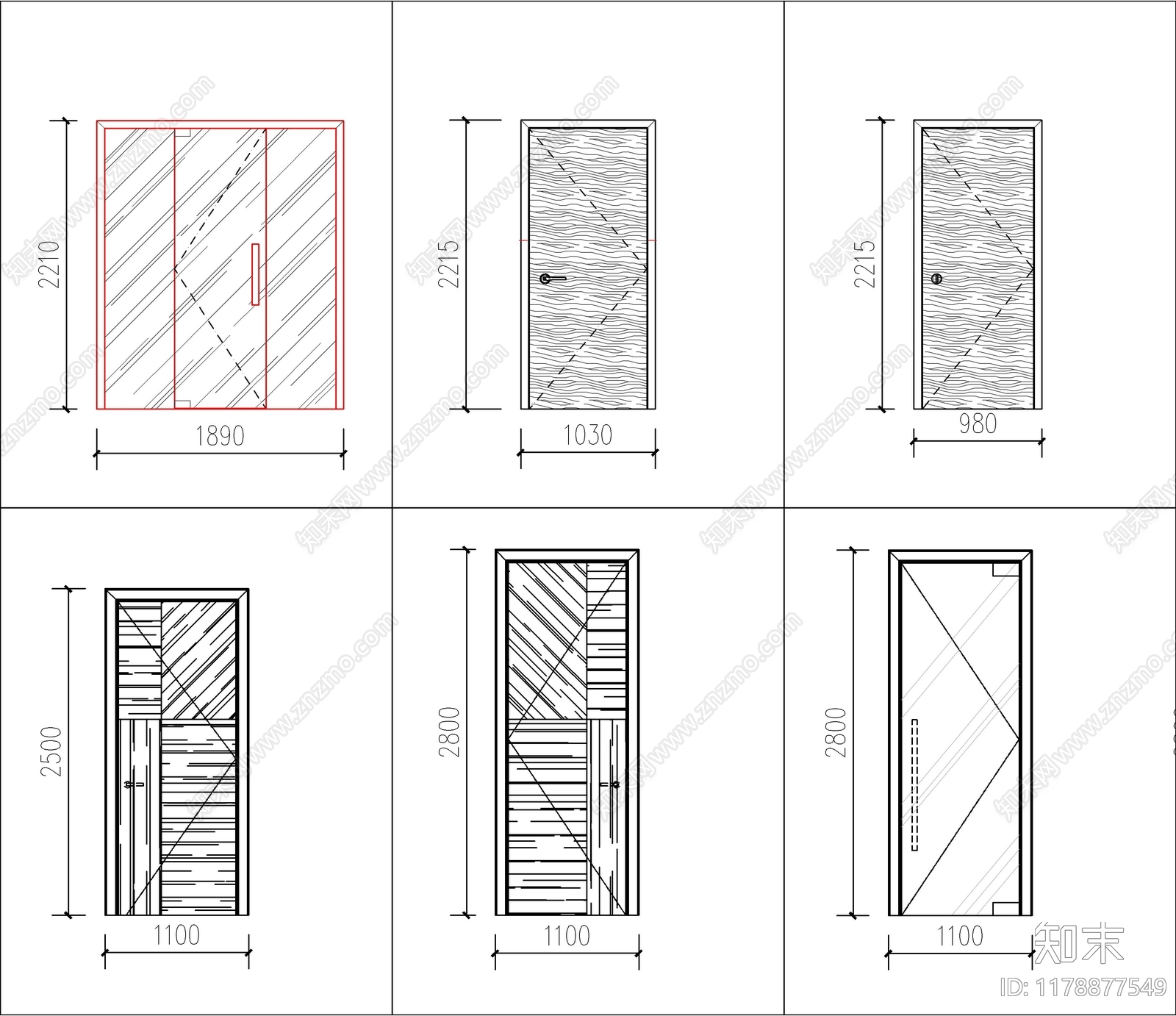 现代门cad施工图下载【ID:1178877549】
