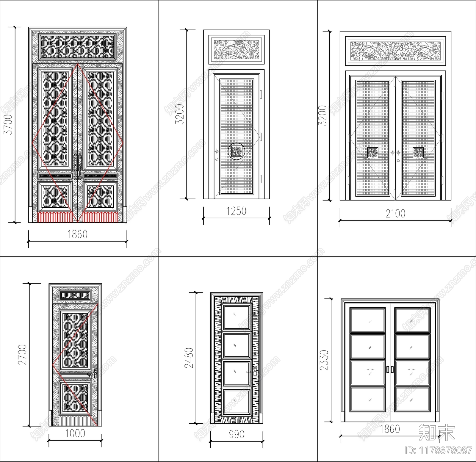 现代门cad施工图下载【ID:1178878087】
