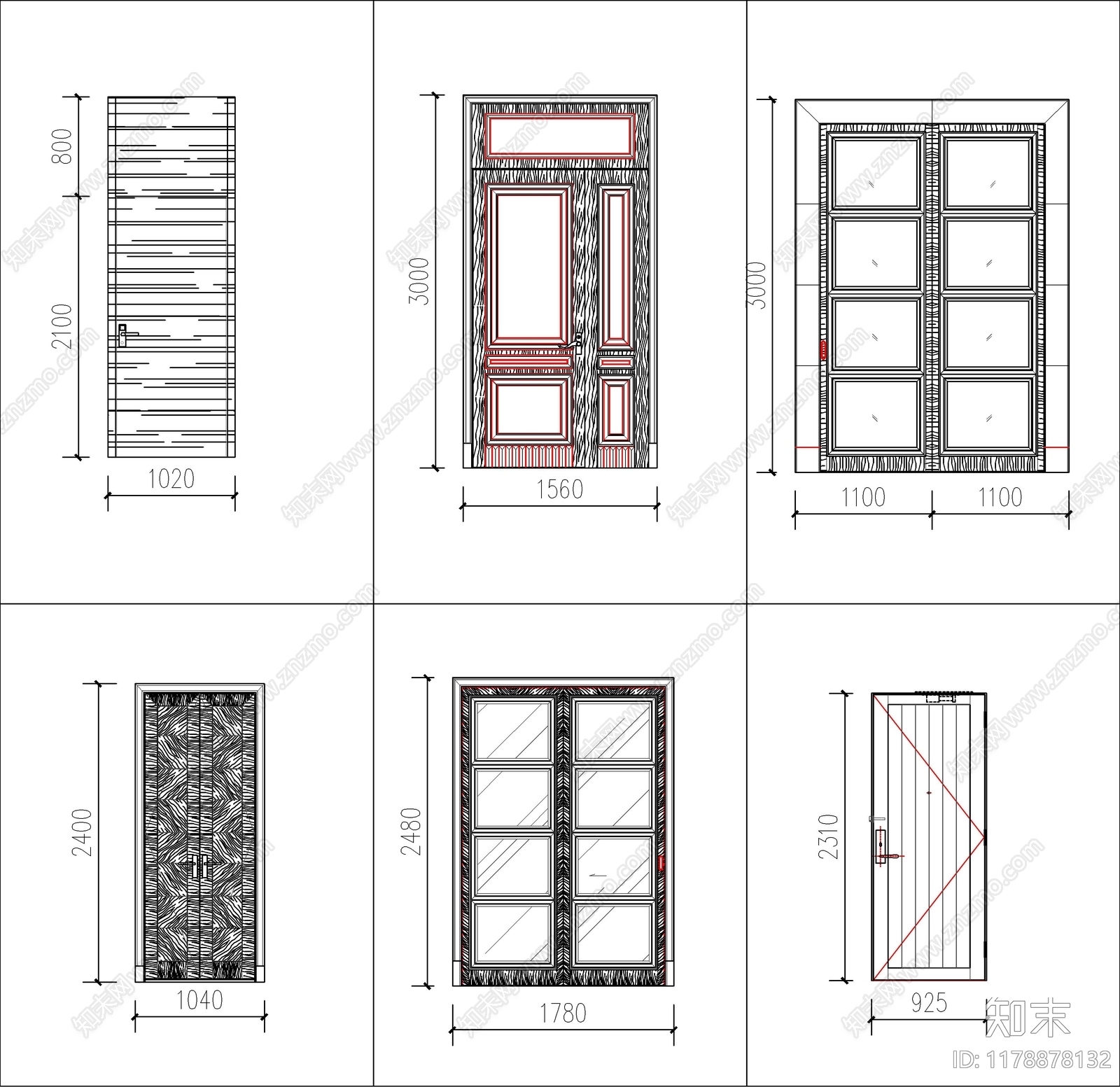 现代门cad施工图下载【ID:1178878132】
