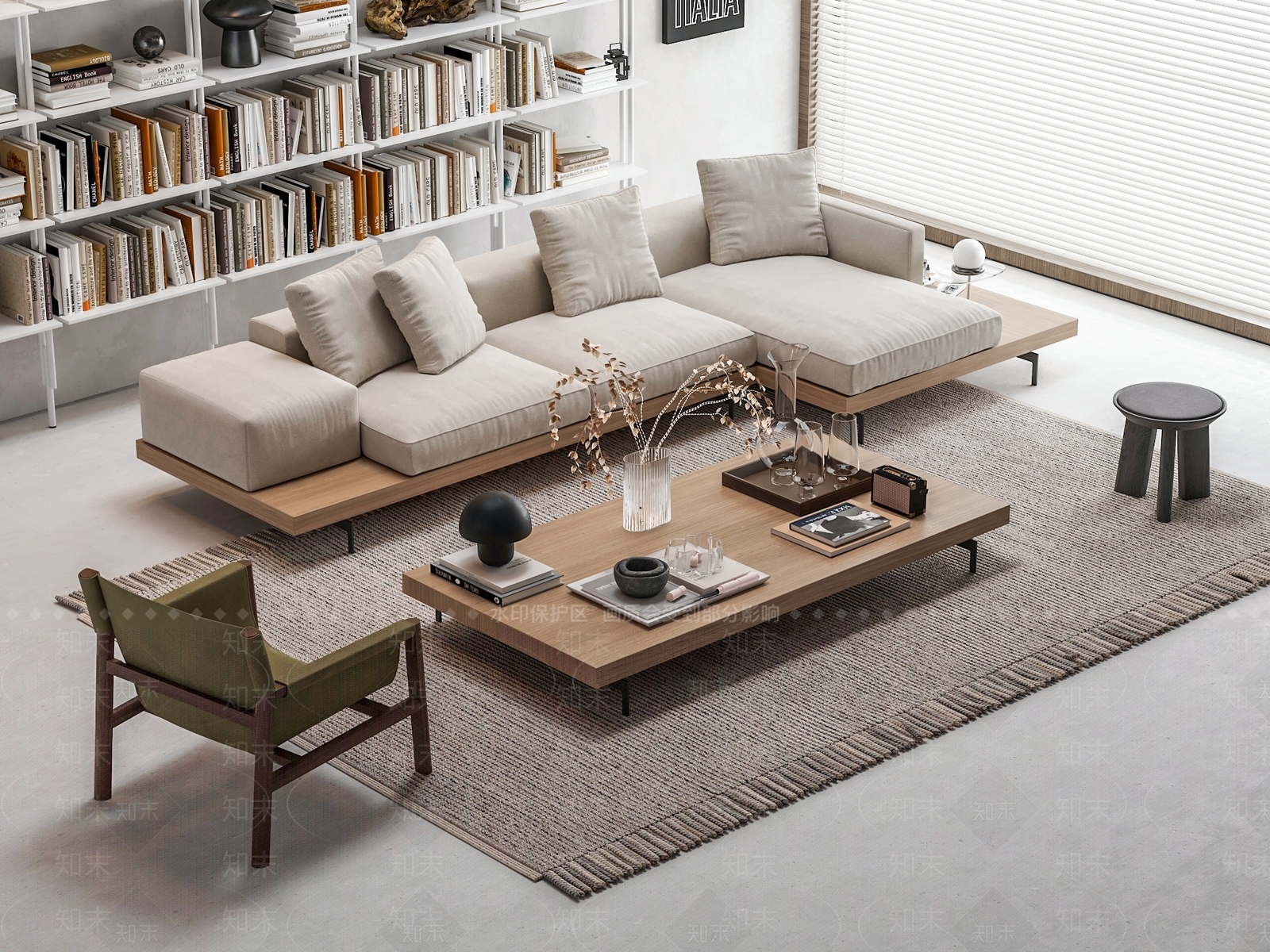 现代北欧家居客厅3D模型下载【ID:1178883162】