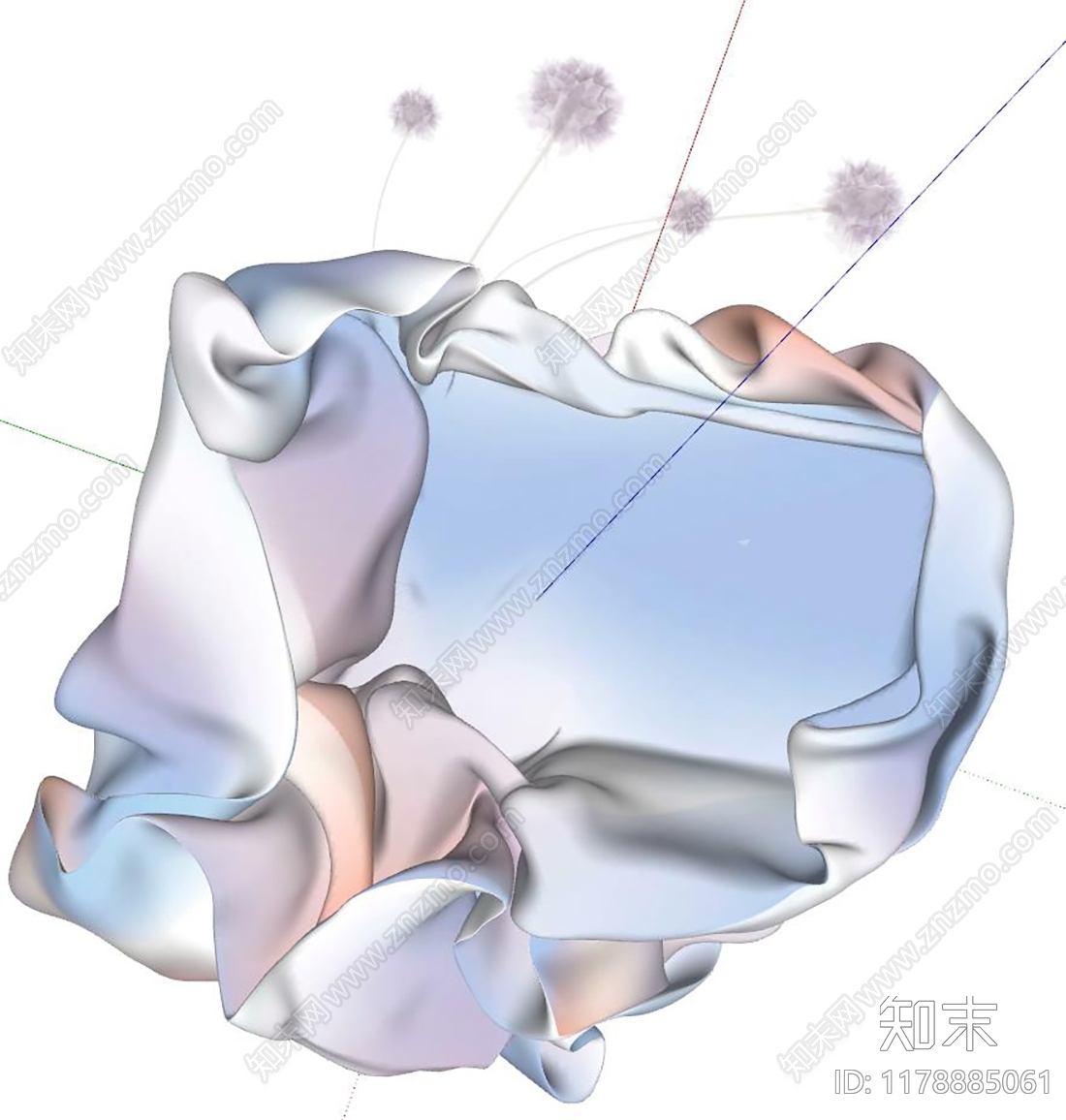 现代窗帘SU模型下载【ID:1178885061】