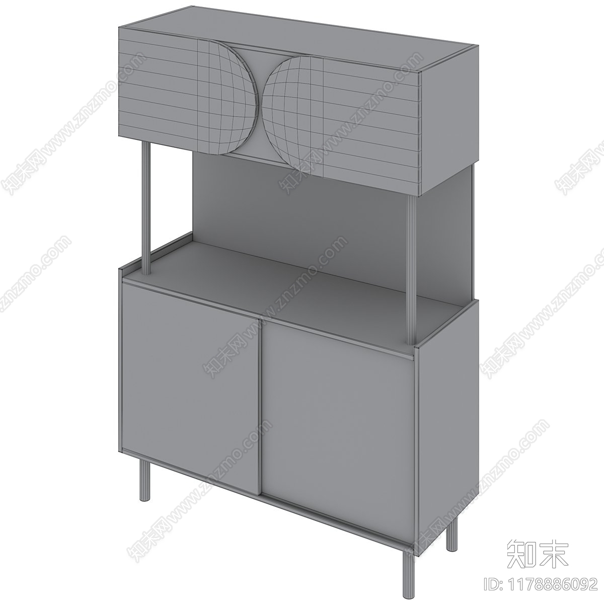 现代餐边柜3D模型下载【ID:1178886092】