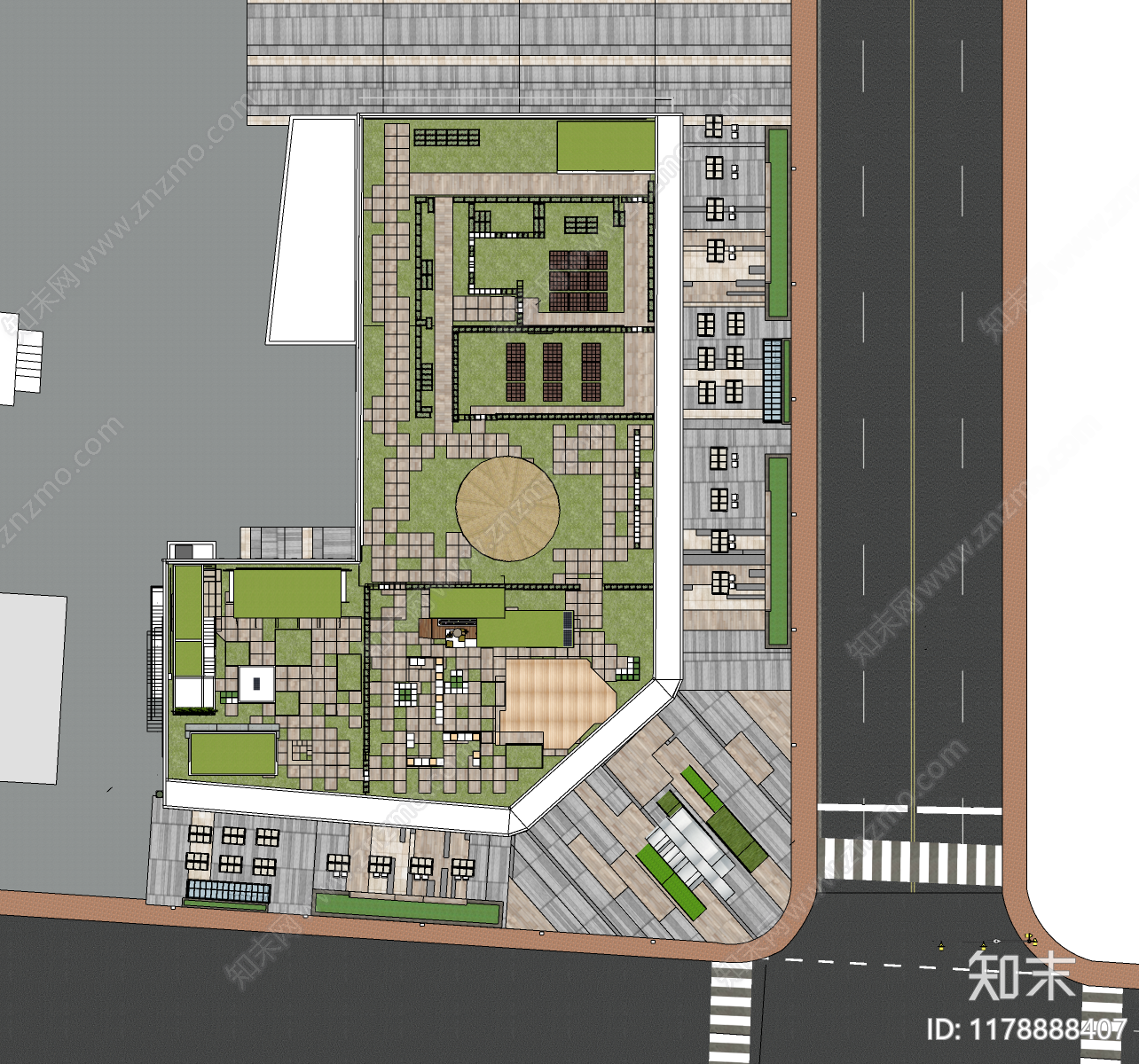 现代商业街SU模型下载【ID:1178888407】