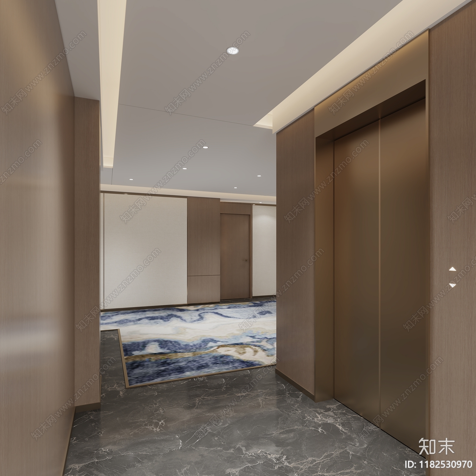 现代新中式走廊3D模型下载【ID:1182530970】