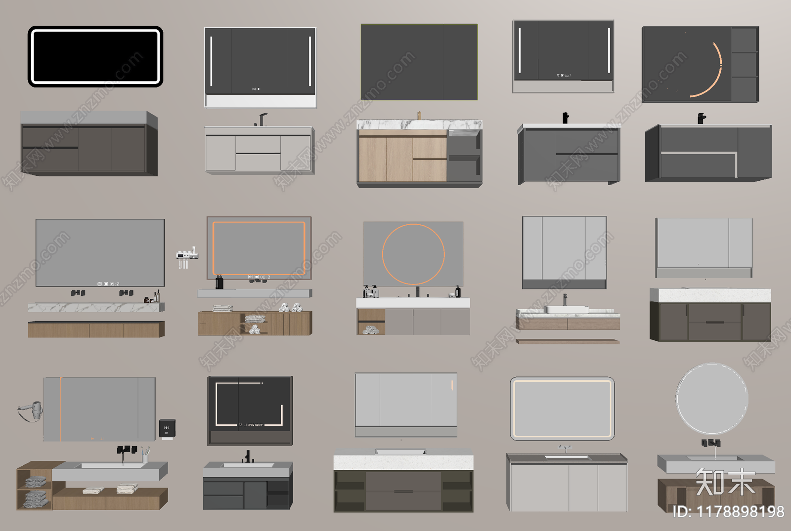 现代浴室柜SU模型下载【ID:1178898198】