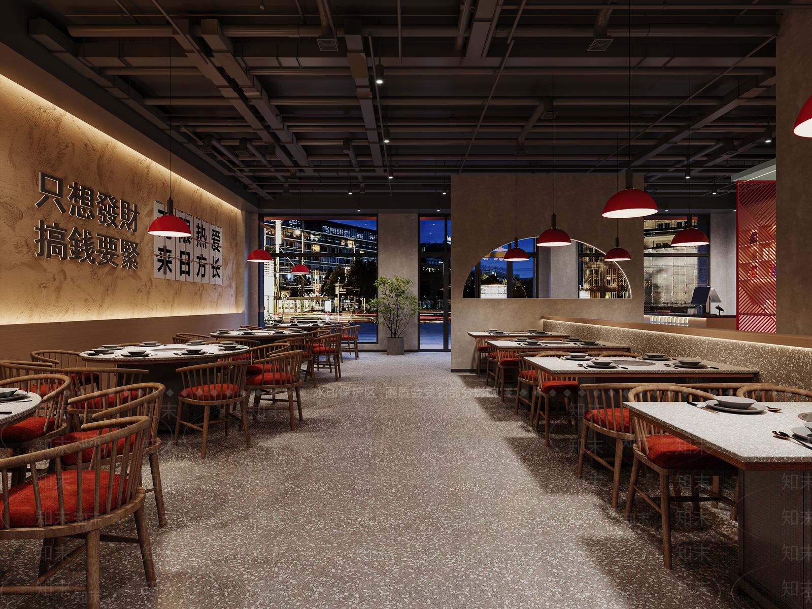 新中式中式火锅店3D模型下载【ID:1178899728】