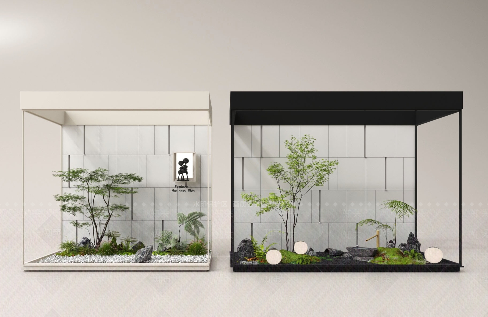 现代庭院小品SU模型下载【ID:1178899278】