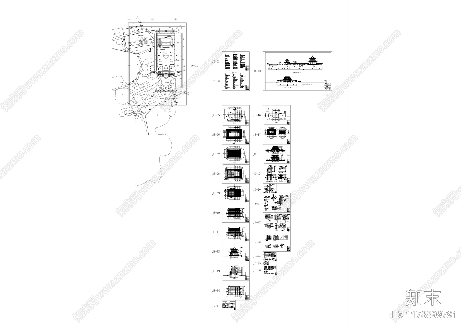 中式古建施工图下载【ID:1178899791】