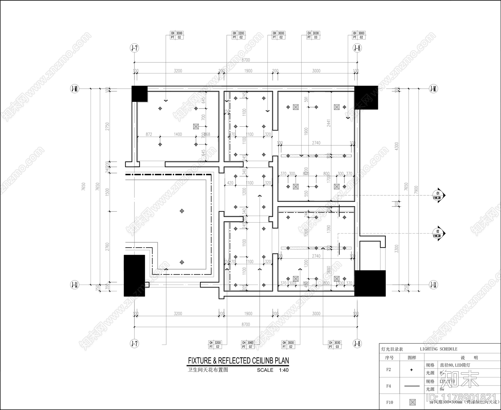 现代新中式公共卫生间施工图下载【ID:1178901821】