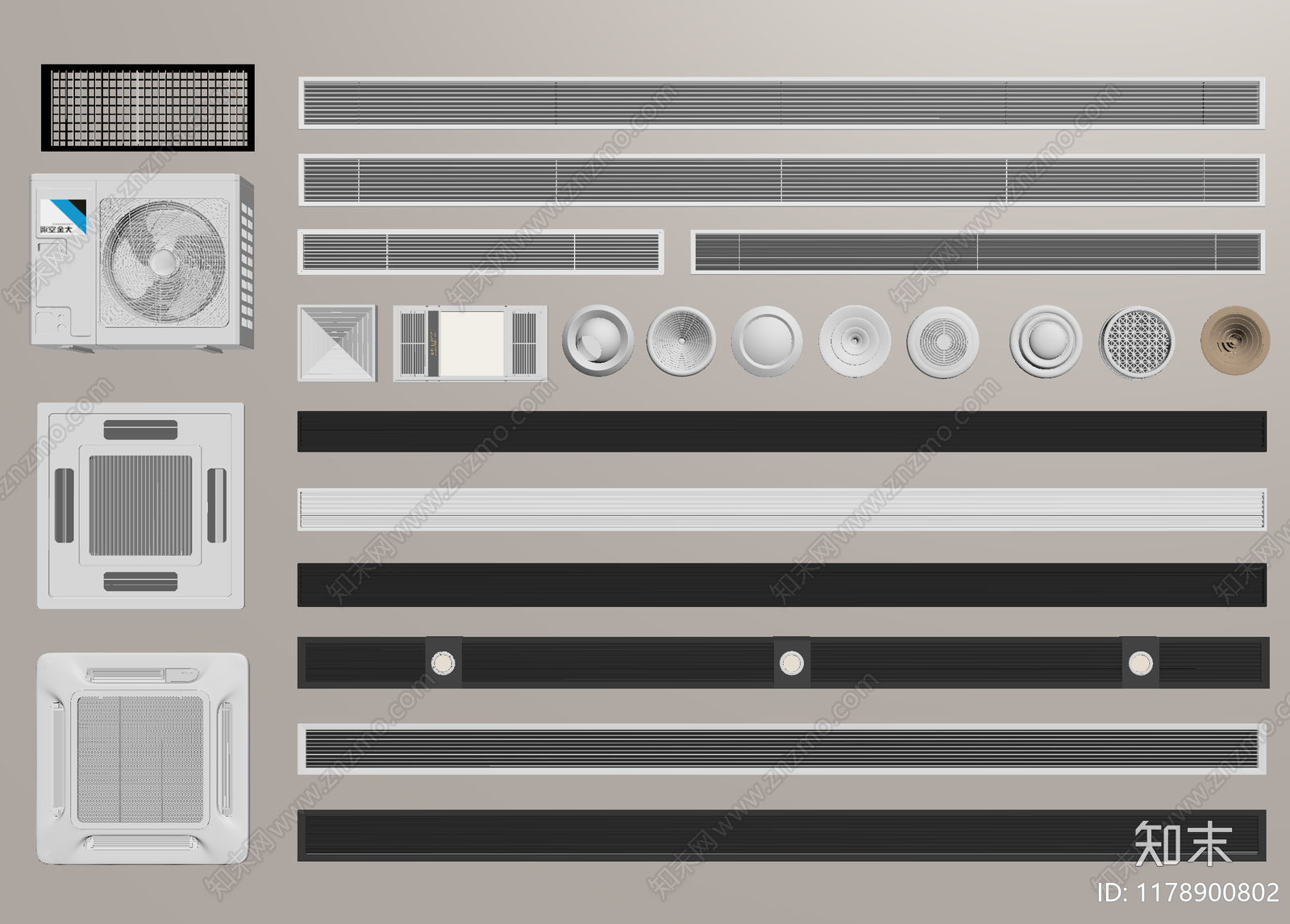 空调出风口SU模型下载【ID:1178900802】