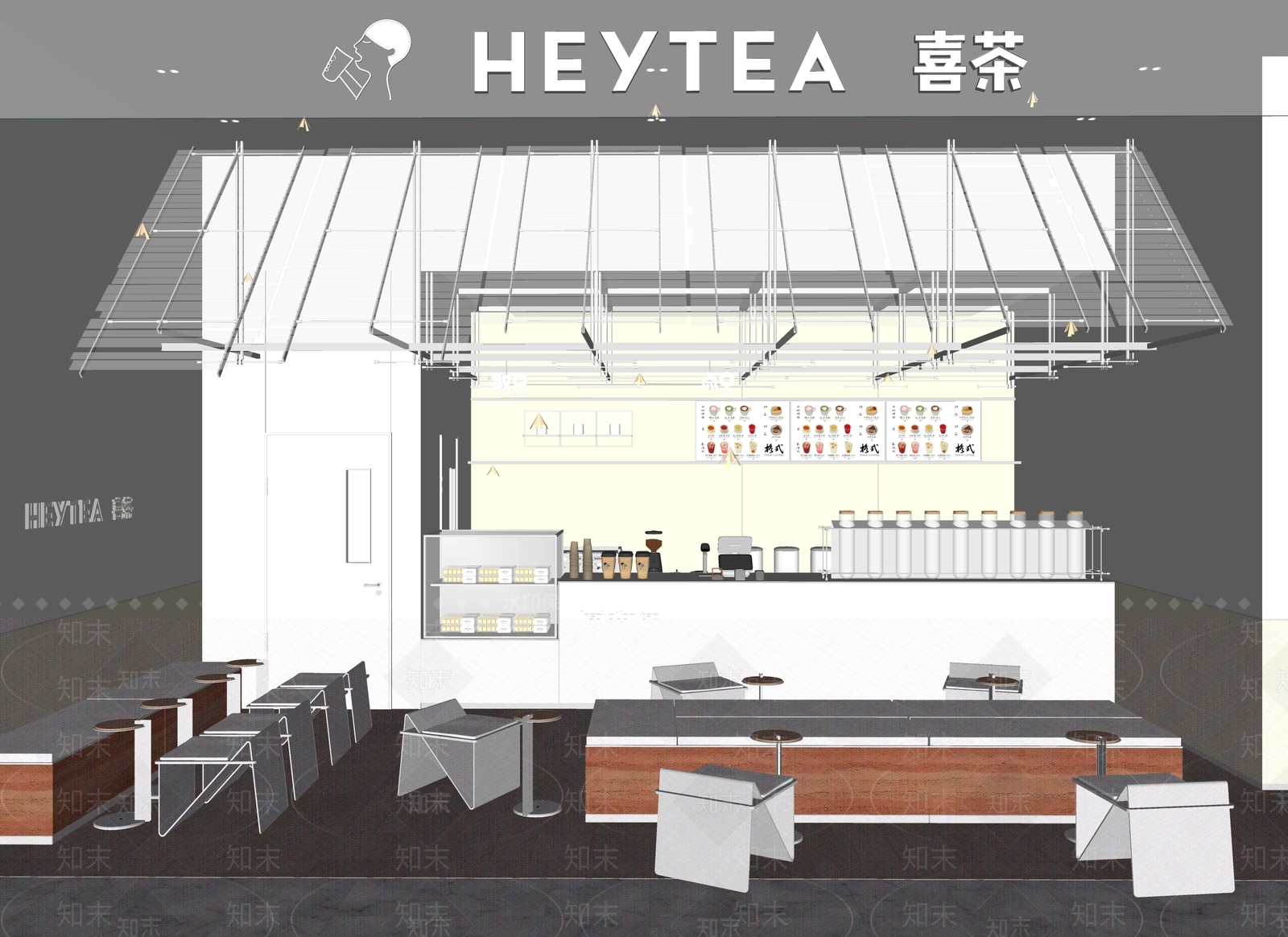 现代奶茶店SU模型下载【ID:1178901787】