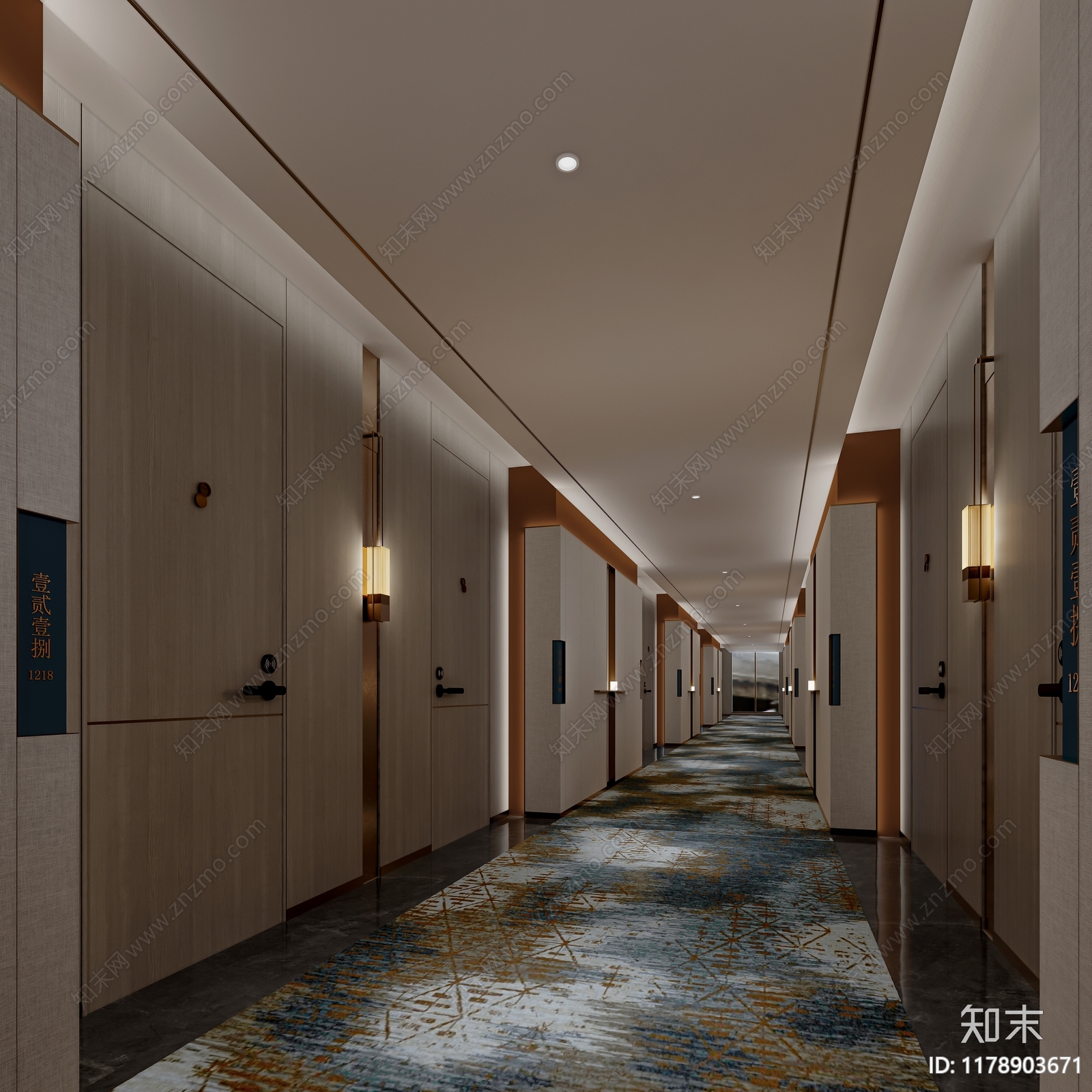 现代新中式酒店3D模型下载【ID:1178903671】