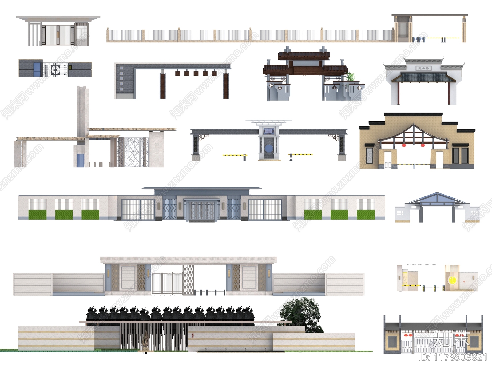 现代新中式其他建筑外观3D模型下载【ID:1178903821】