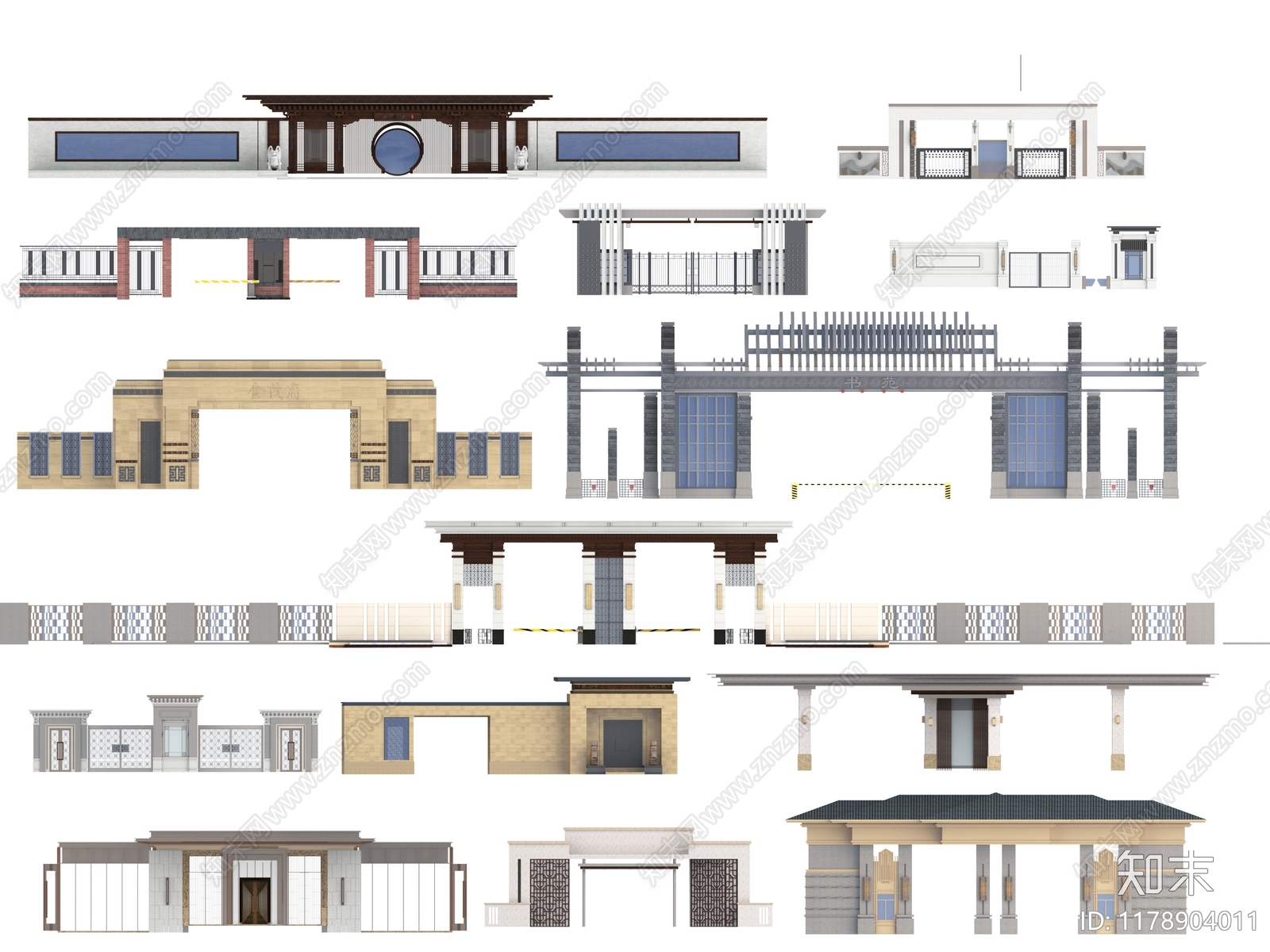 现代新中式其他建筑外观3D模型下载【ID:1178904011】