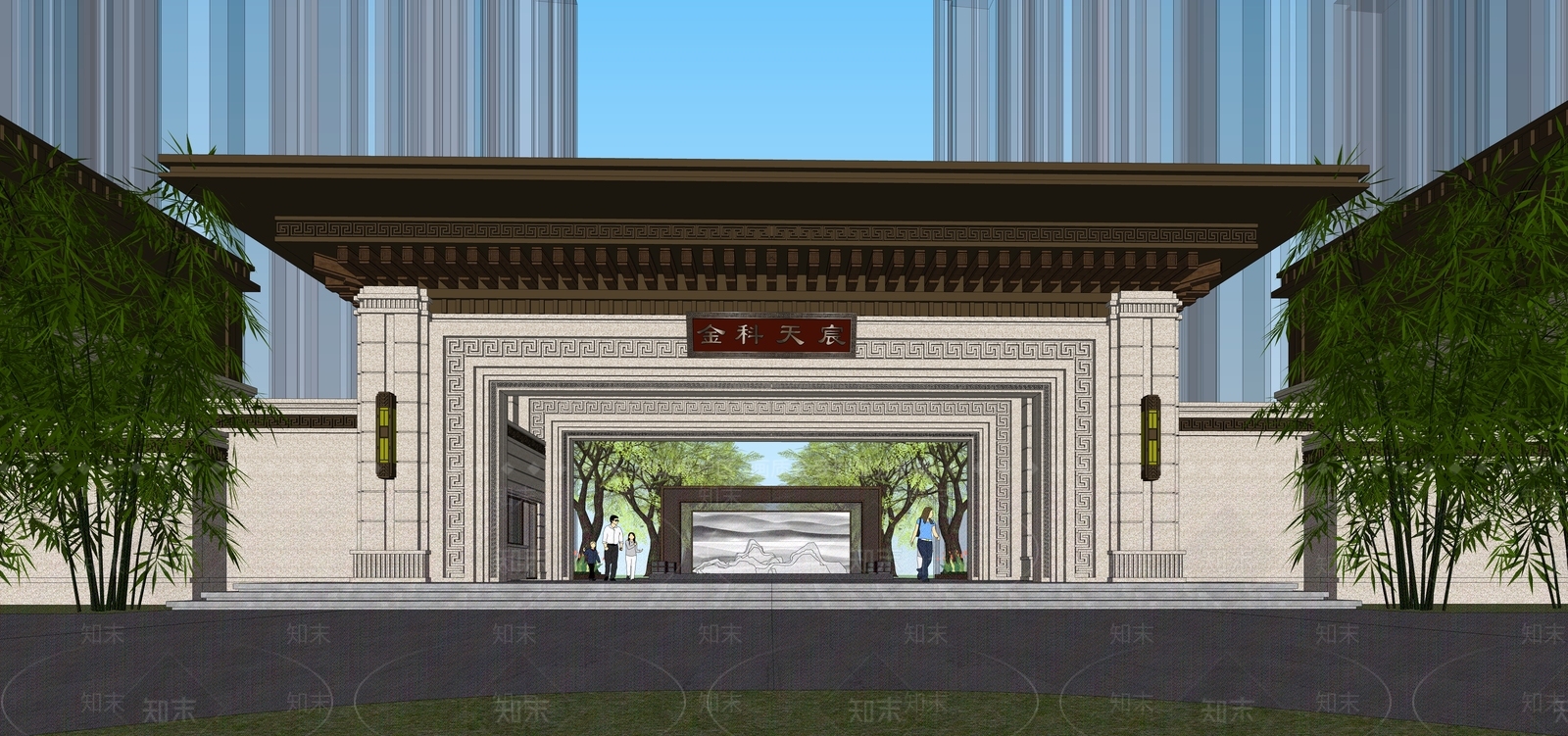 新中式中式小公建SU模型下载【ID:1178909995】