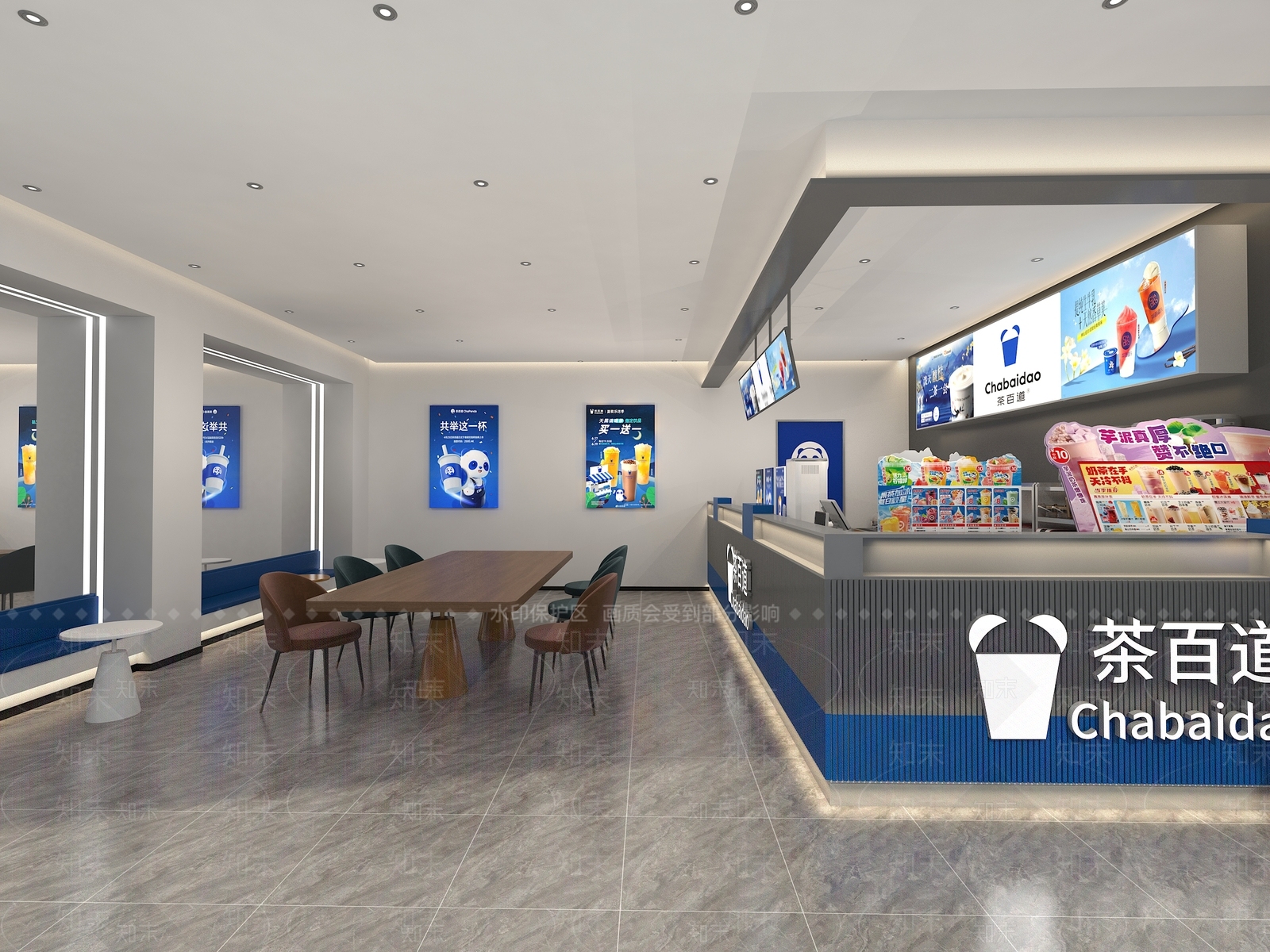 现代奶茶店3D模型下载【ID:1178916383】
