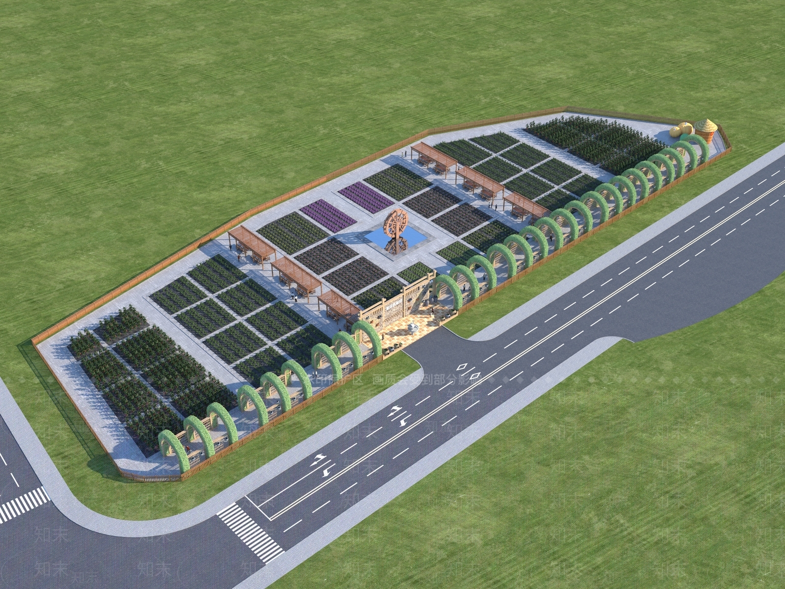 现代鸟瞰规划3D模型下载【ID:1178919585】