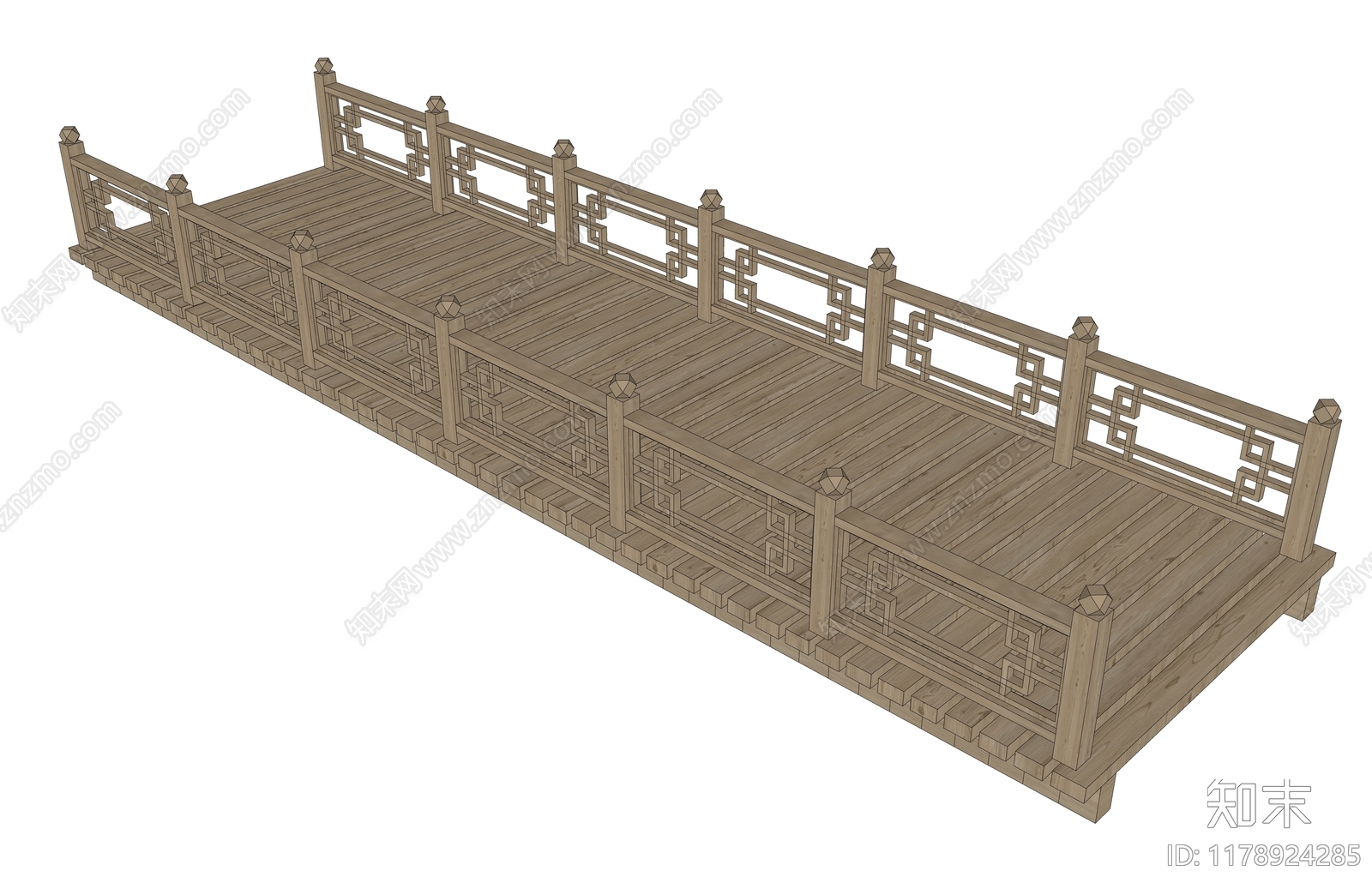 现代新中式景观桥SU模型下载【ID:1178924285】