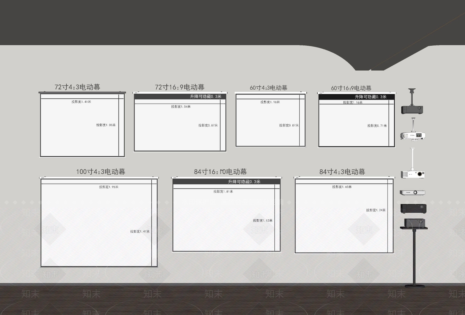投影幕布SU模型下载【ID:1178926441】