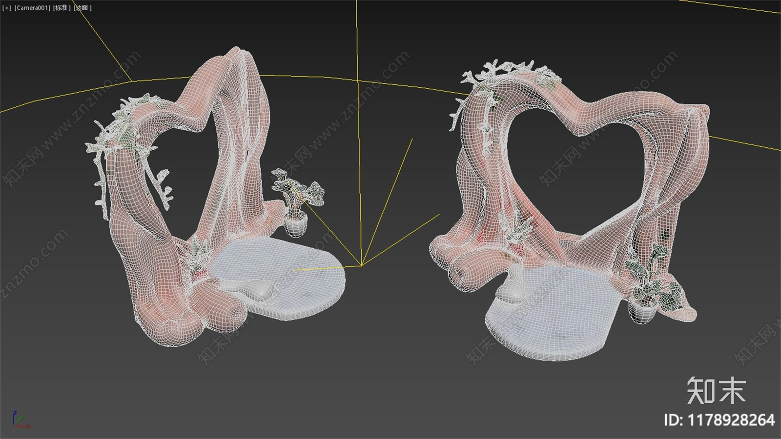 现代中式艺术装置3D模型下载【ID:1178928264】