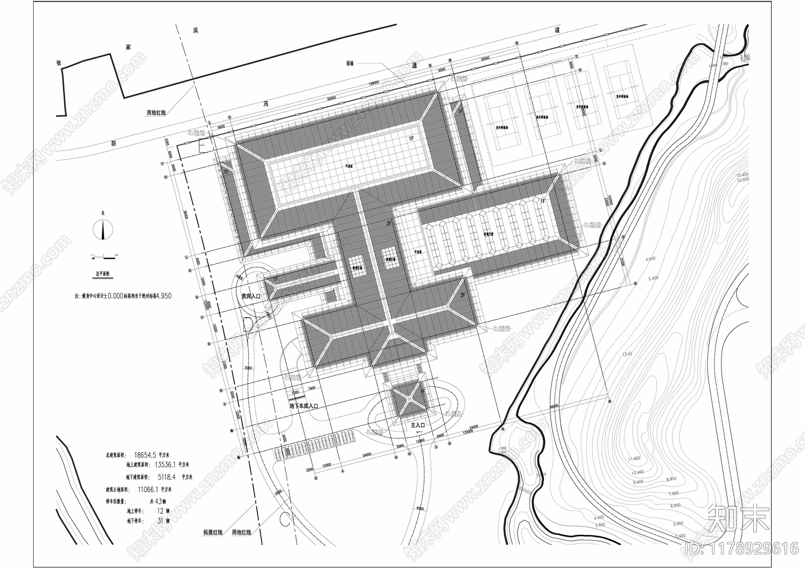 新中式酒店建筑施工图下载【ID:1178929616】