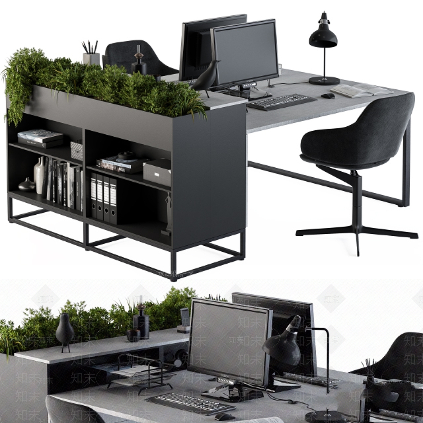办公桌椅3D模型下载【ID:1178938219】