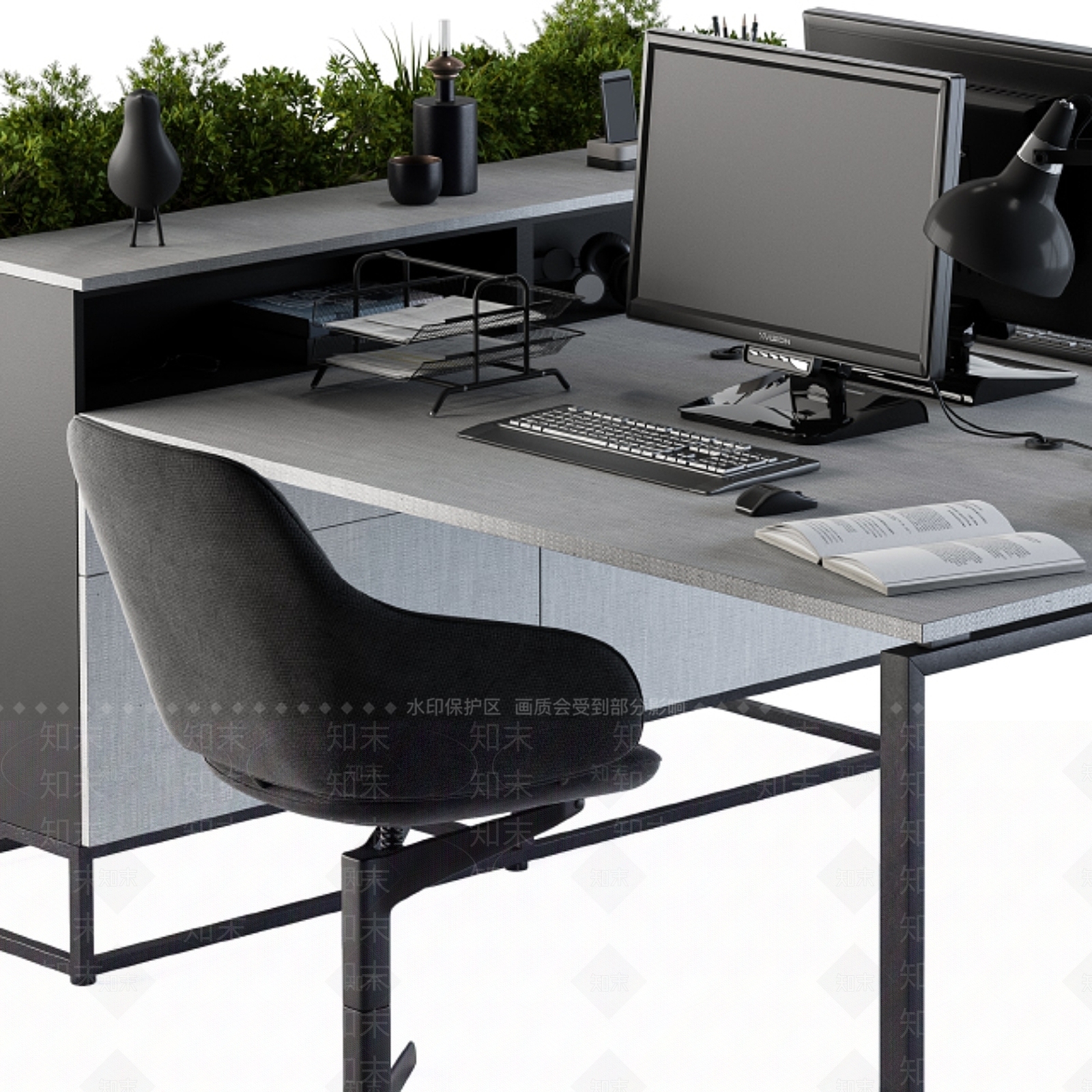办公桌椅3D模型下载【ID:1178938219】