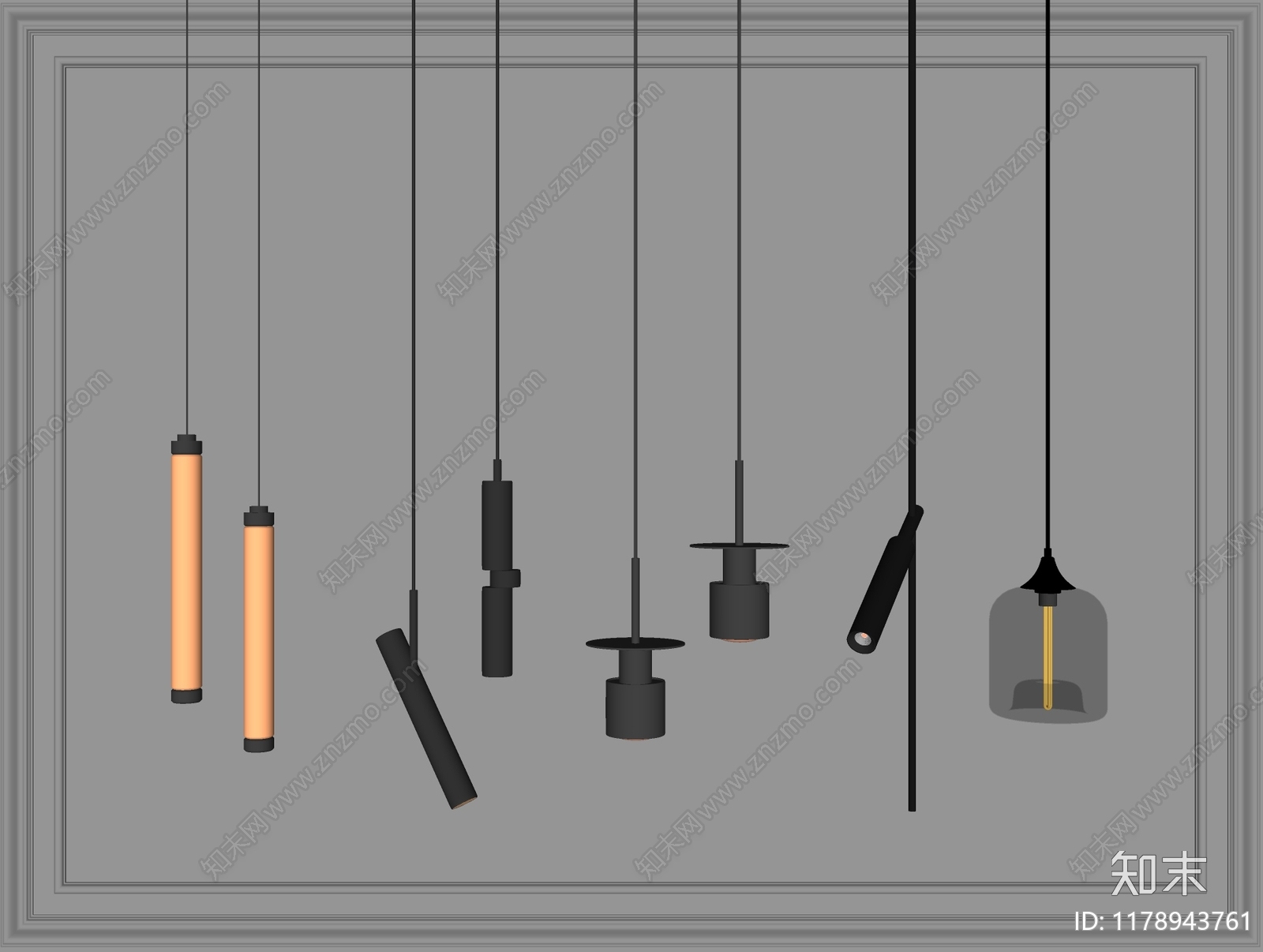 现代意式吊灯SU模型下载【ID:1178943761】