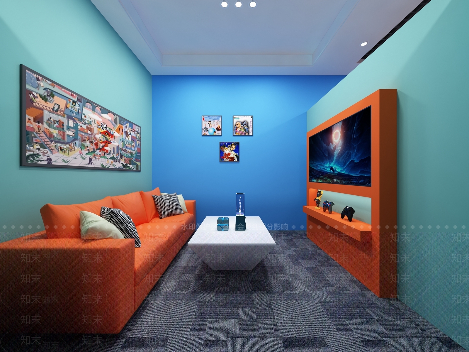 现代电竞房3D模型下载【ID:1178947176】