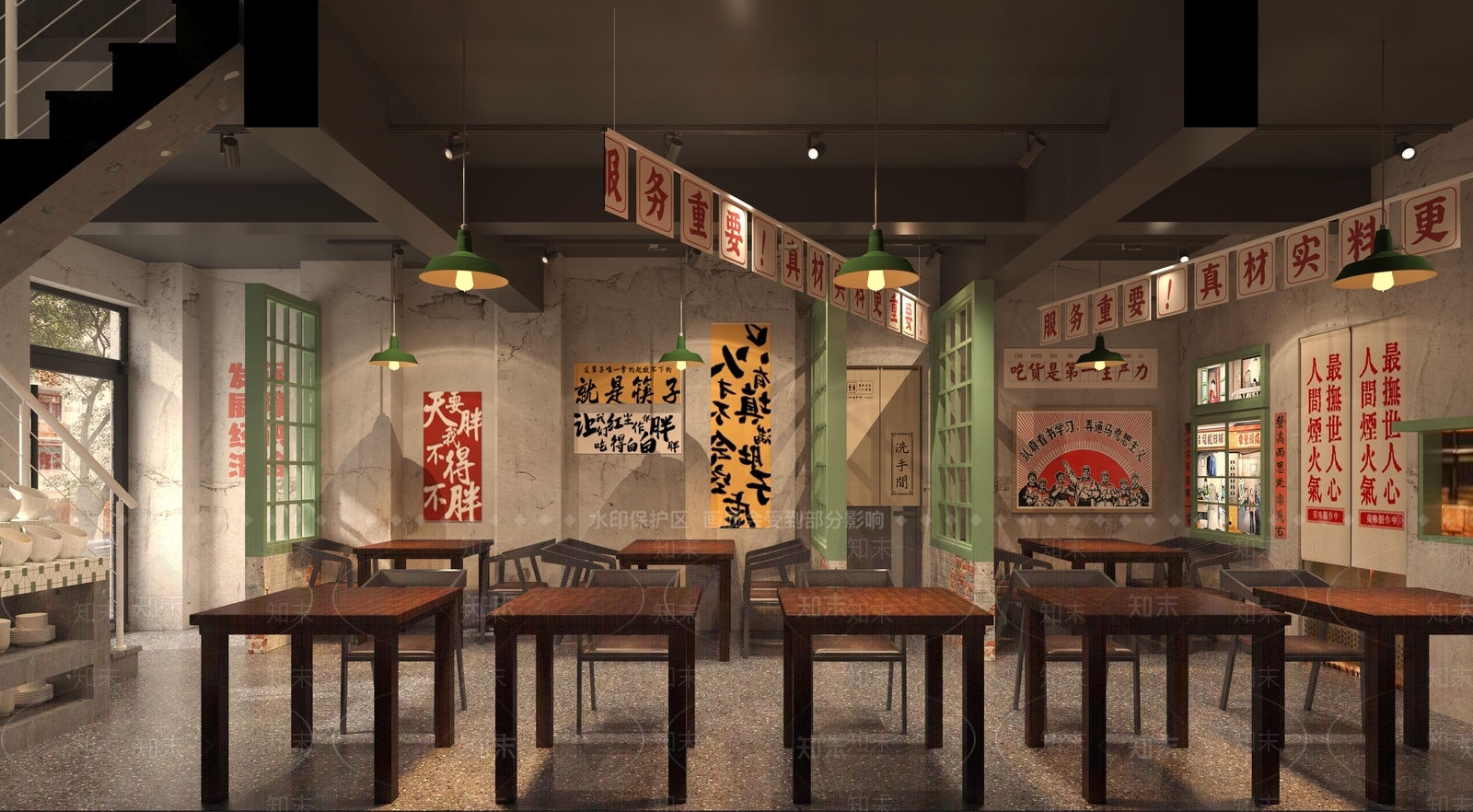 复古工业中餐厅3D模型下载【ID:1178953587】