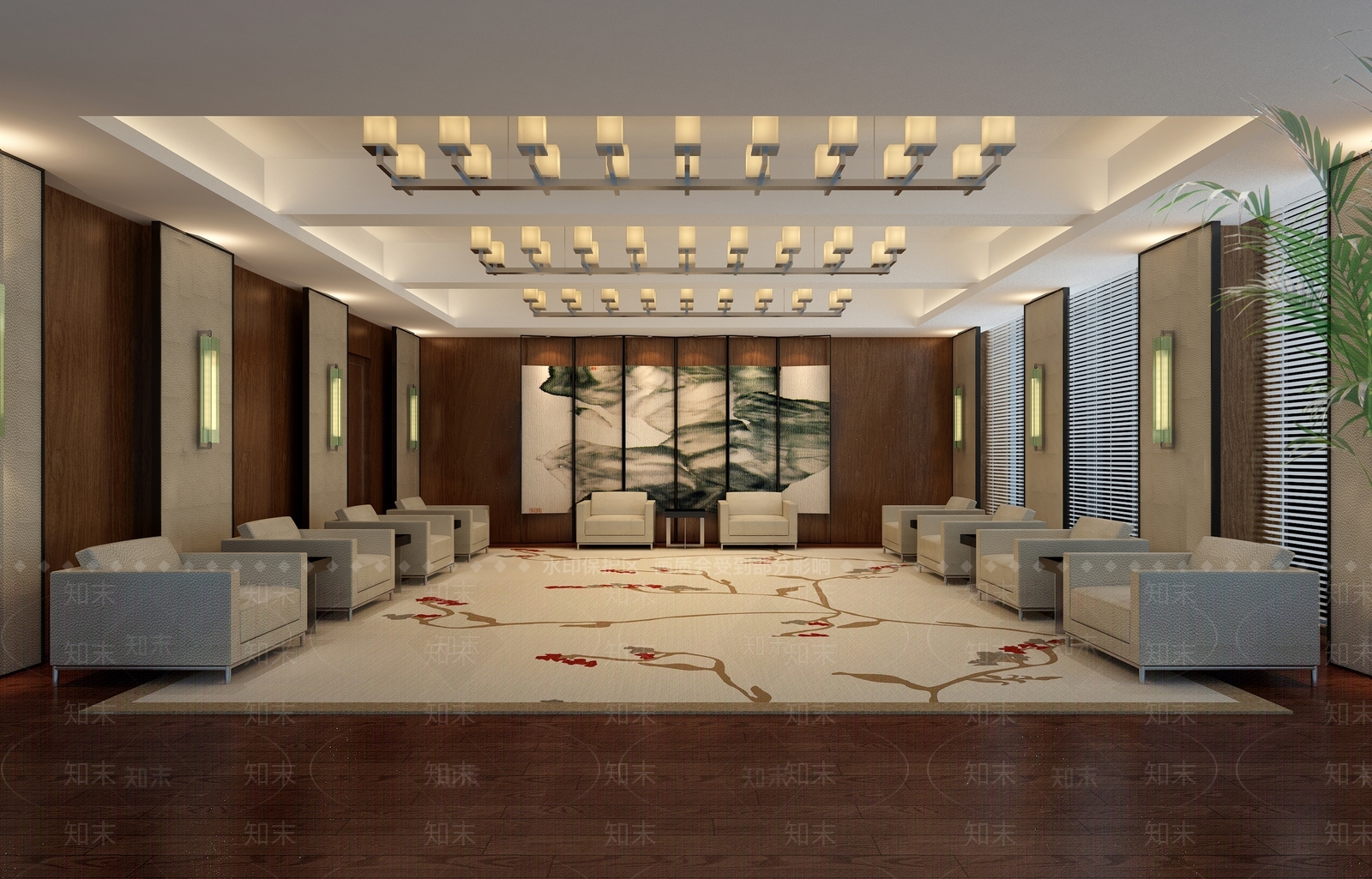 现代接待室3D模型下载【ID:1178954114】
