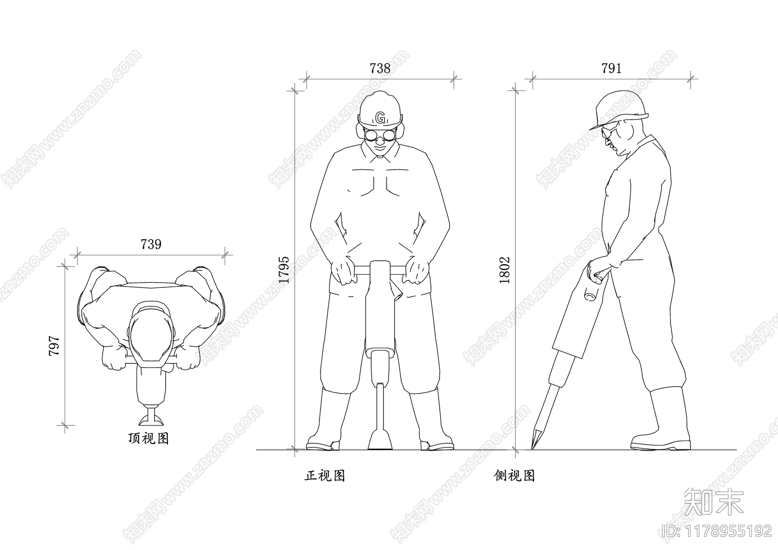 现代人物cad施工图下载【ID:1178955192】