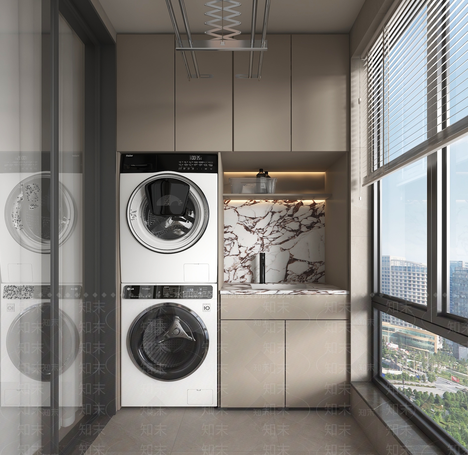 现代洗衣机柜3D模型下载【ID:1178955335】