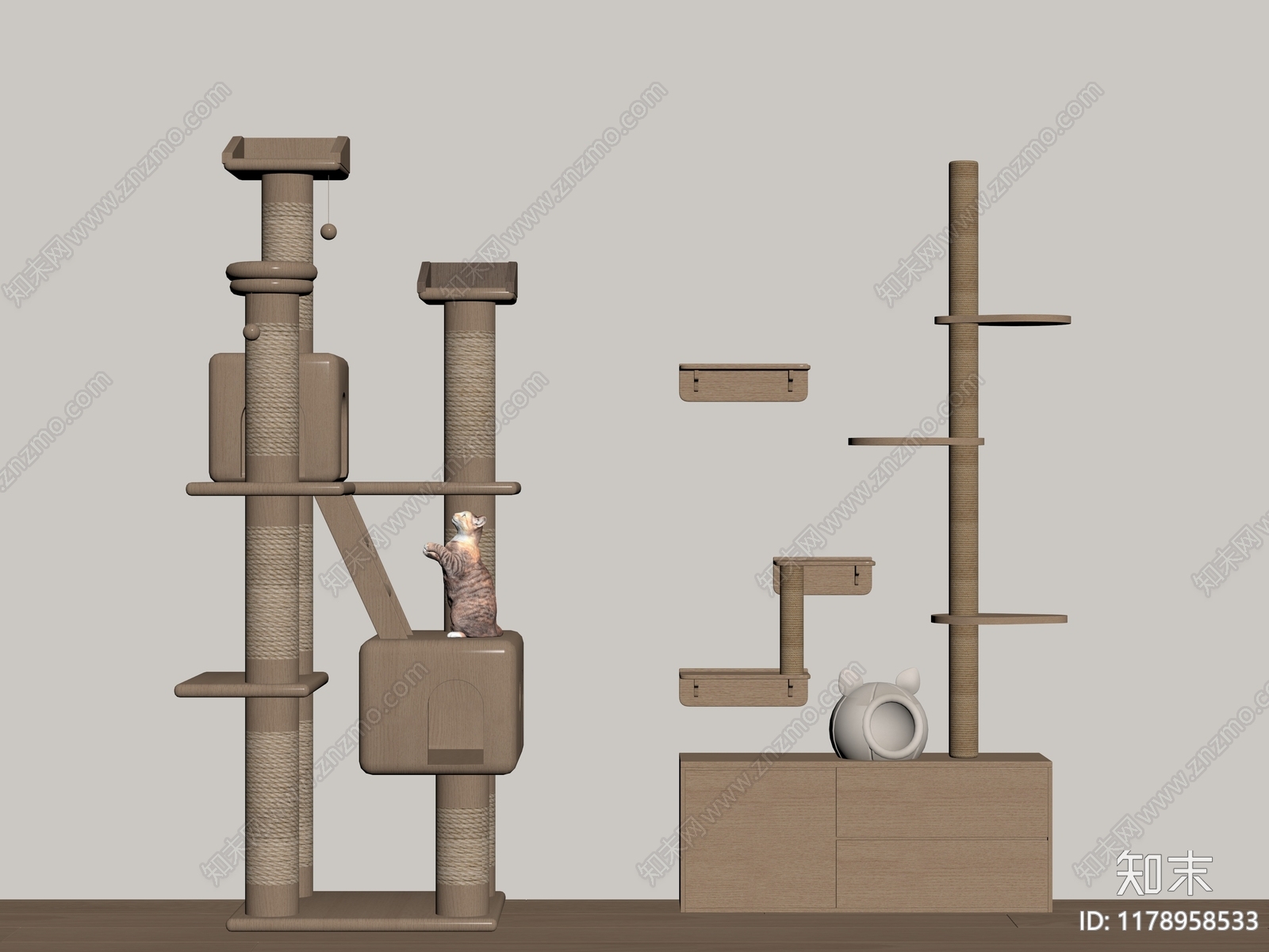 猫爬架SU模型下载【ID:1178958533】