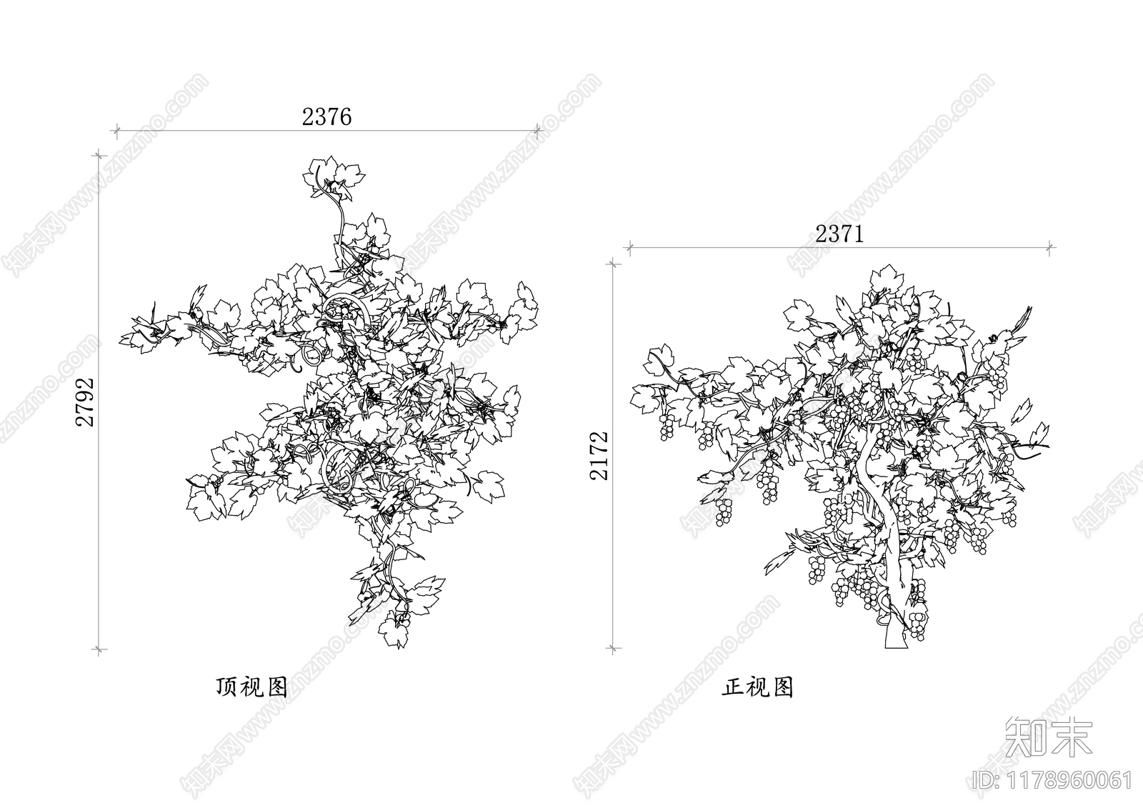 现代综合植物图库cad施工图下载【ID:1178960061】