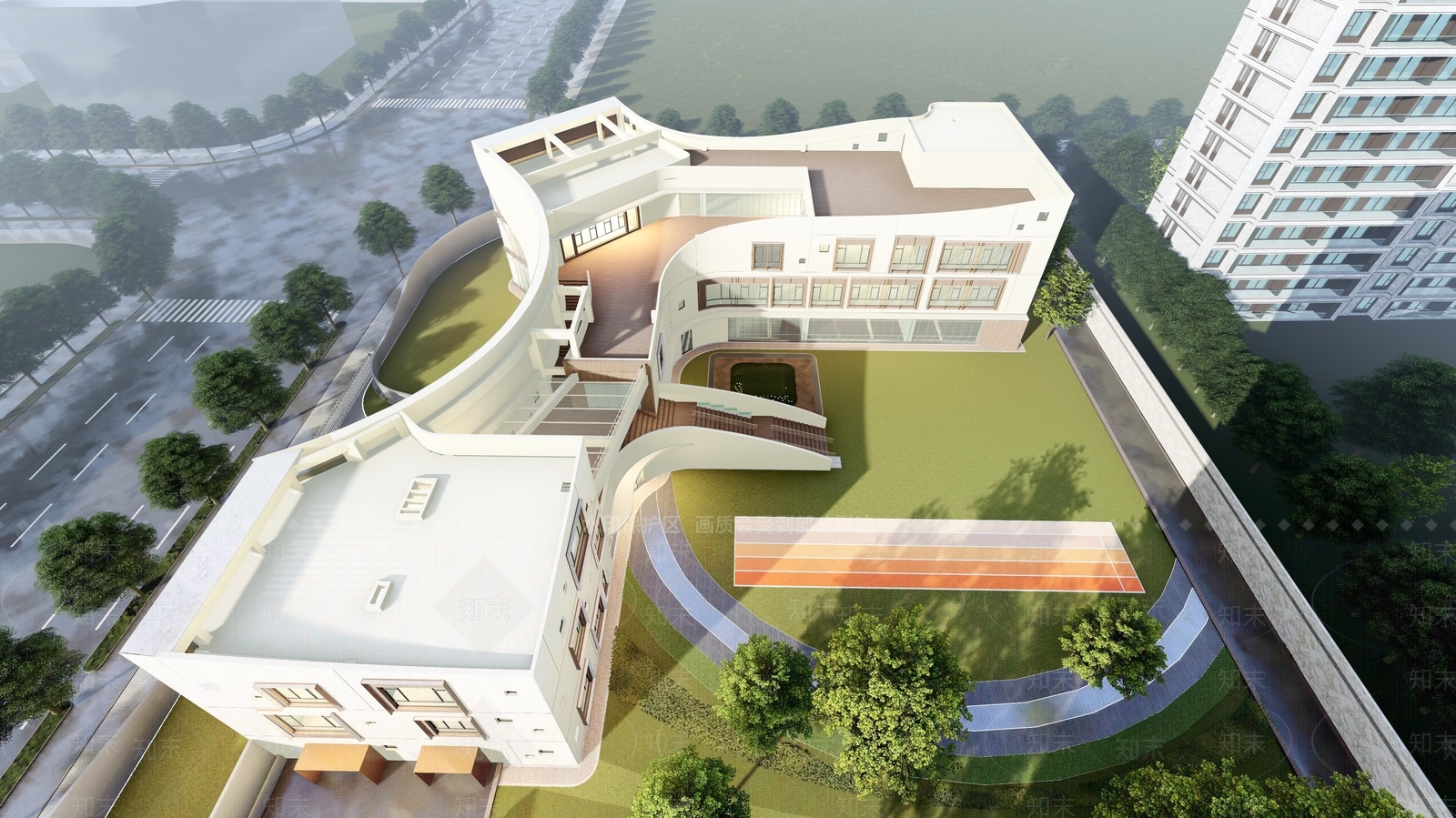 现代学校建筑SU模型下载【ID:1178960677】