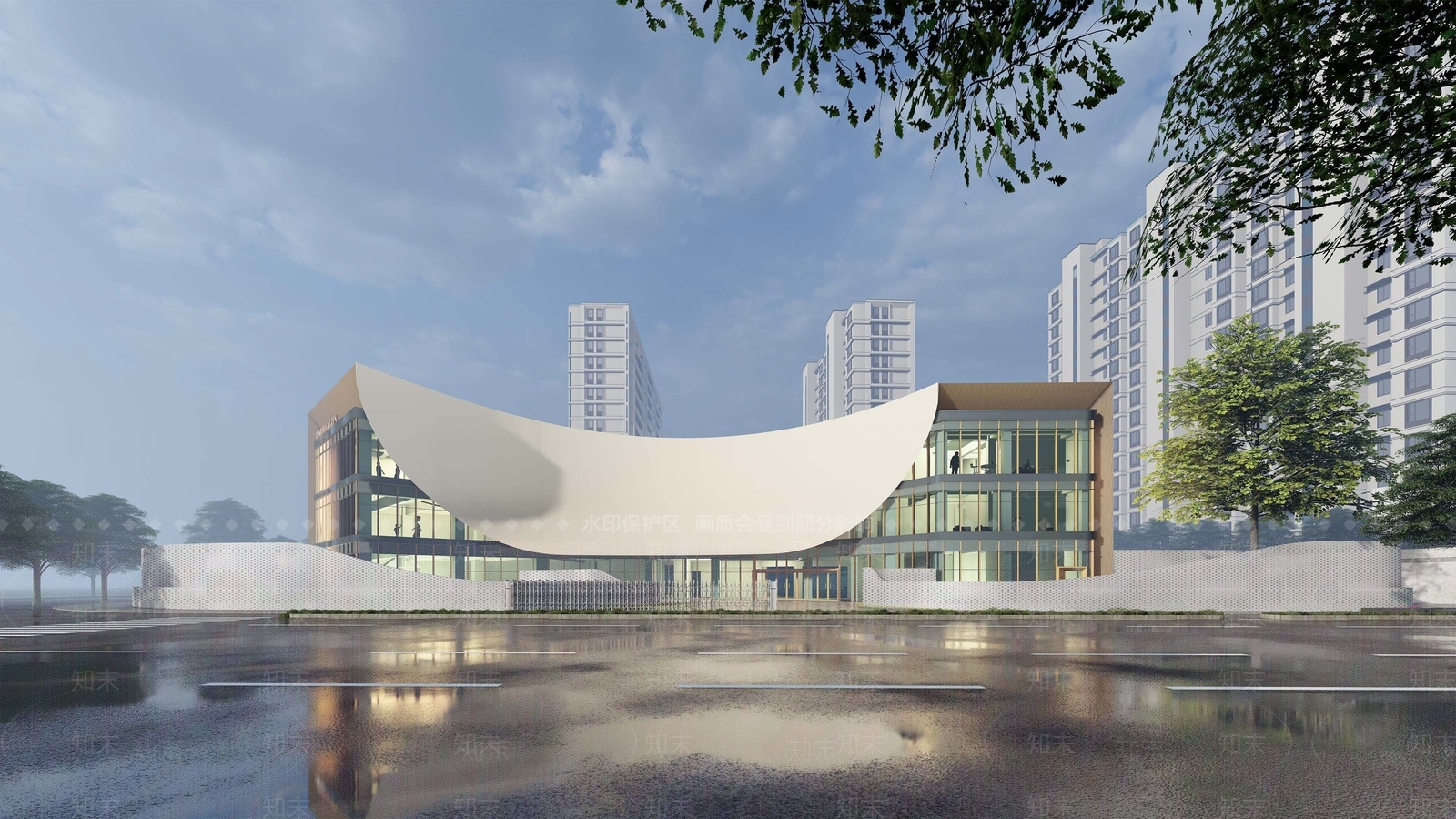 现代学校建筑SU模型下载【ID:1178960677】