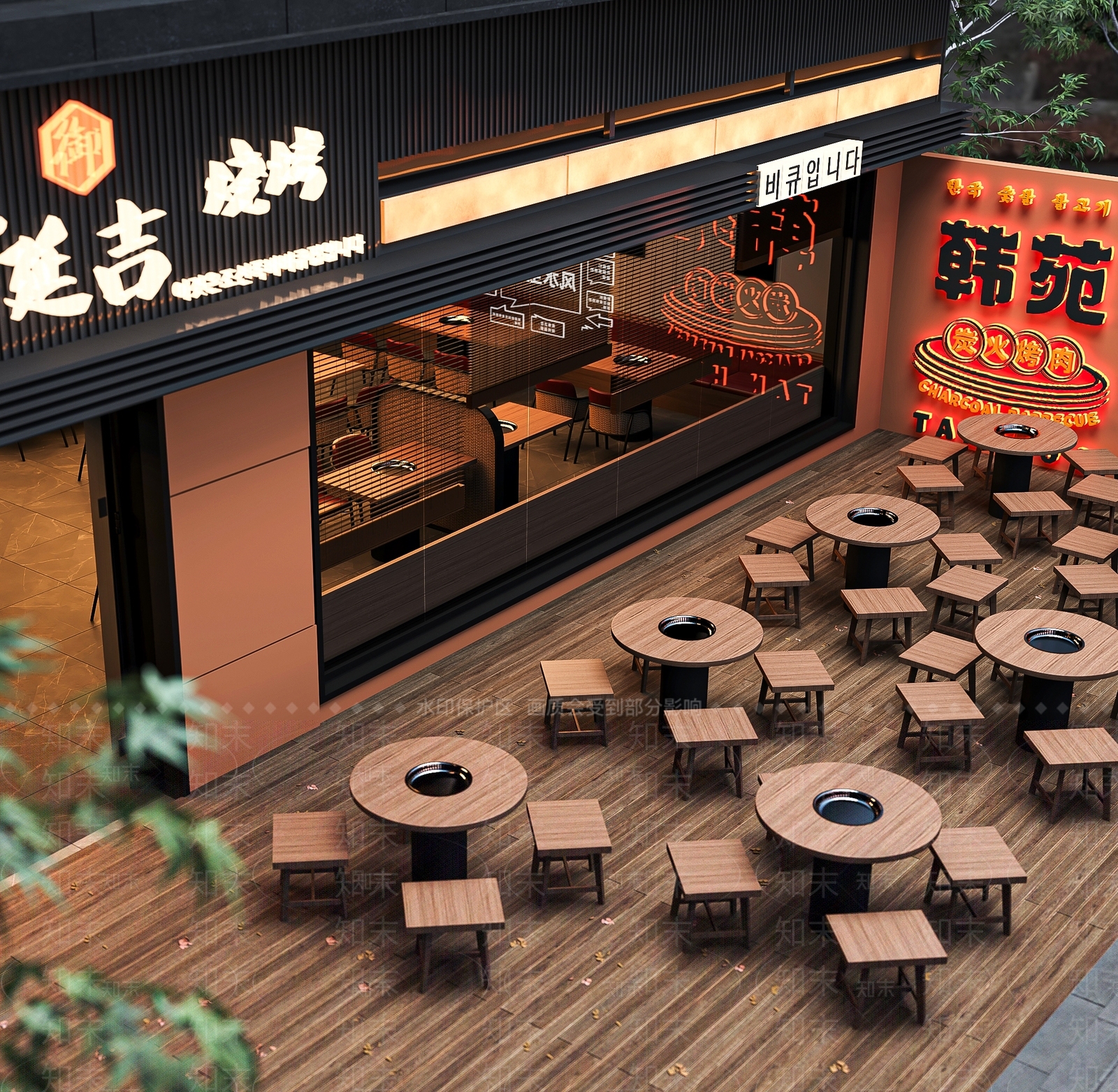 现代烧烤烤肉店SU模型下载【ID:1178967509】