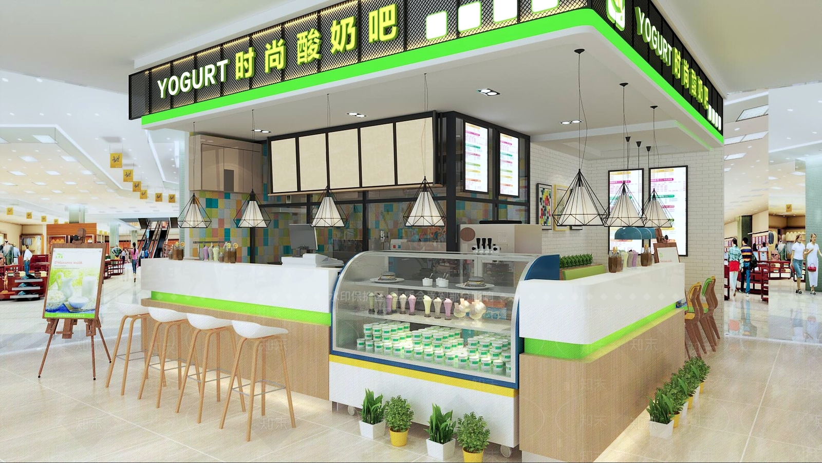 现代奶茶店3D模型下载【ID:1178973630】