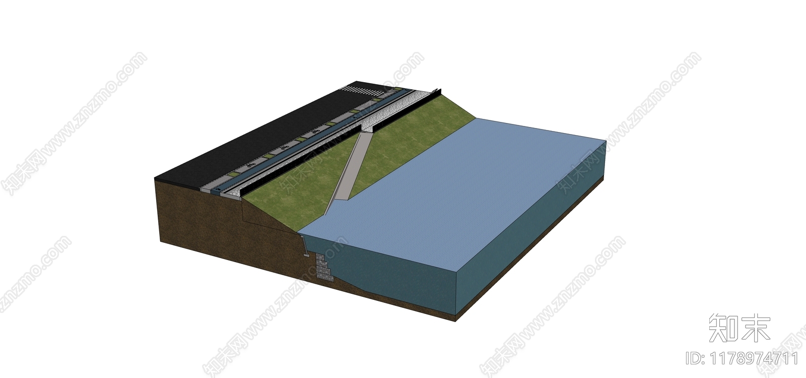 现代滨水景观SU模型下载【ID:1178974711】