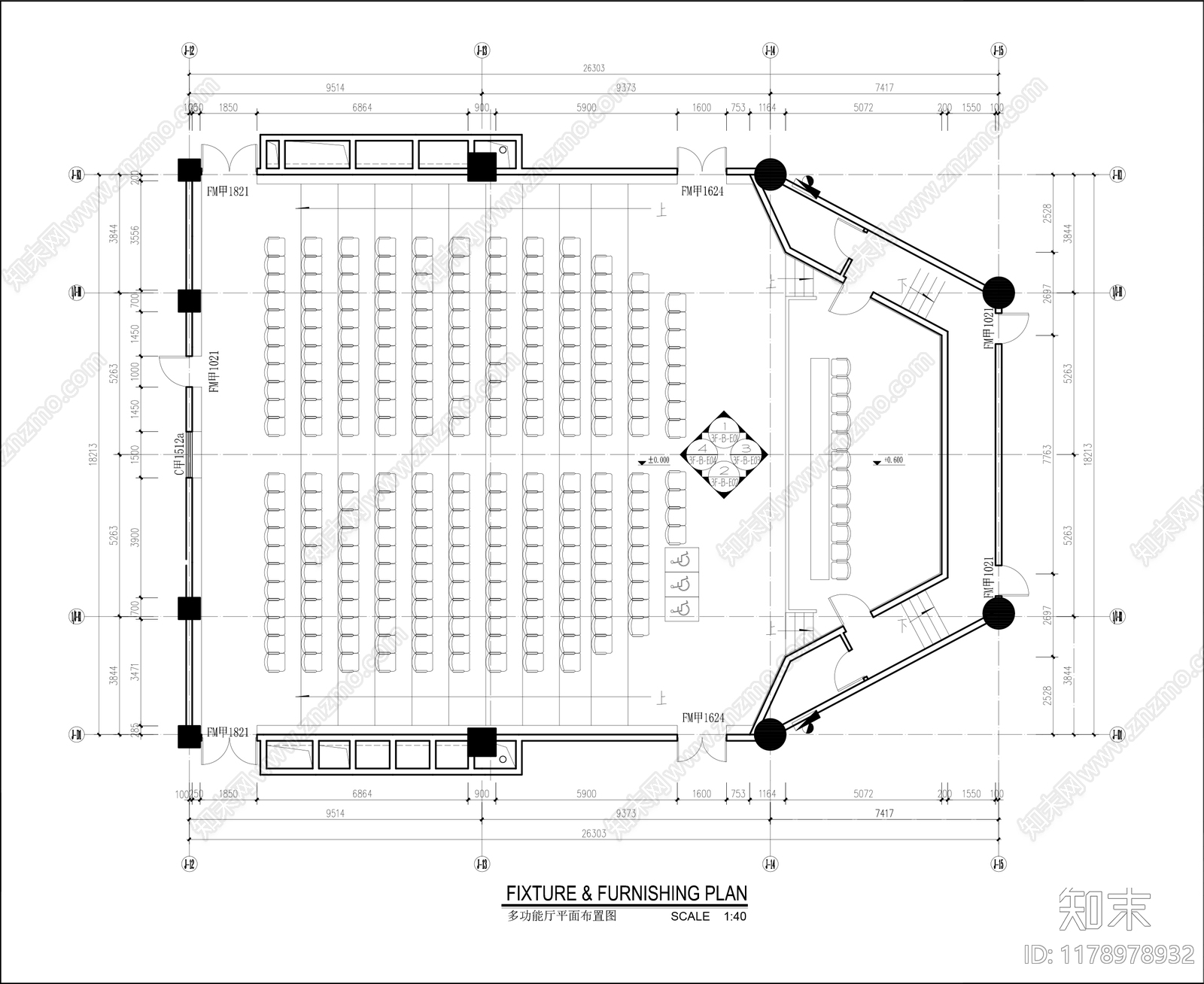 现代新中式报告厅施工图下载【ID:1178978932】