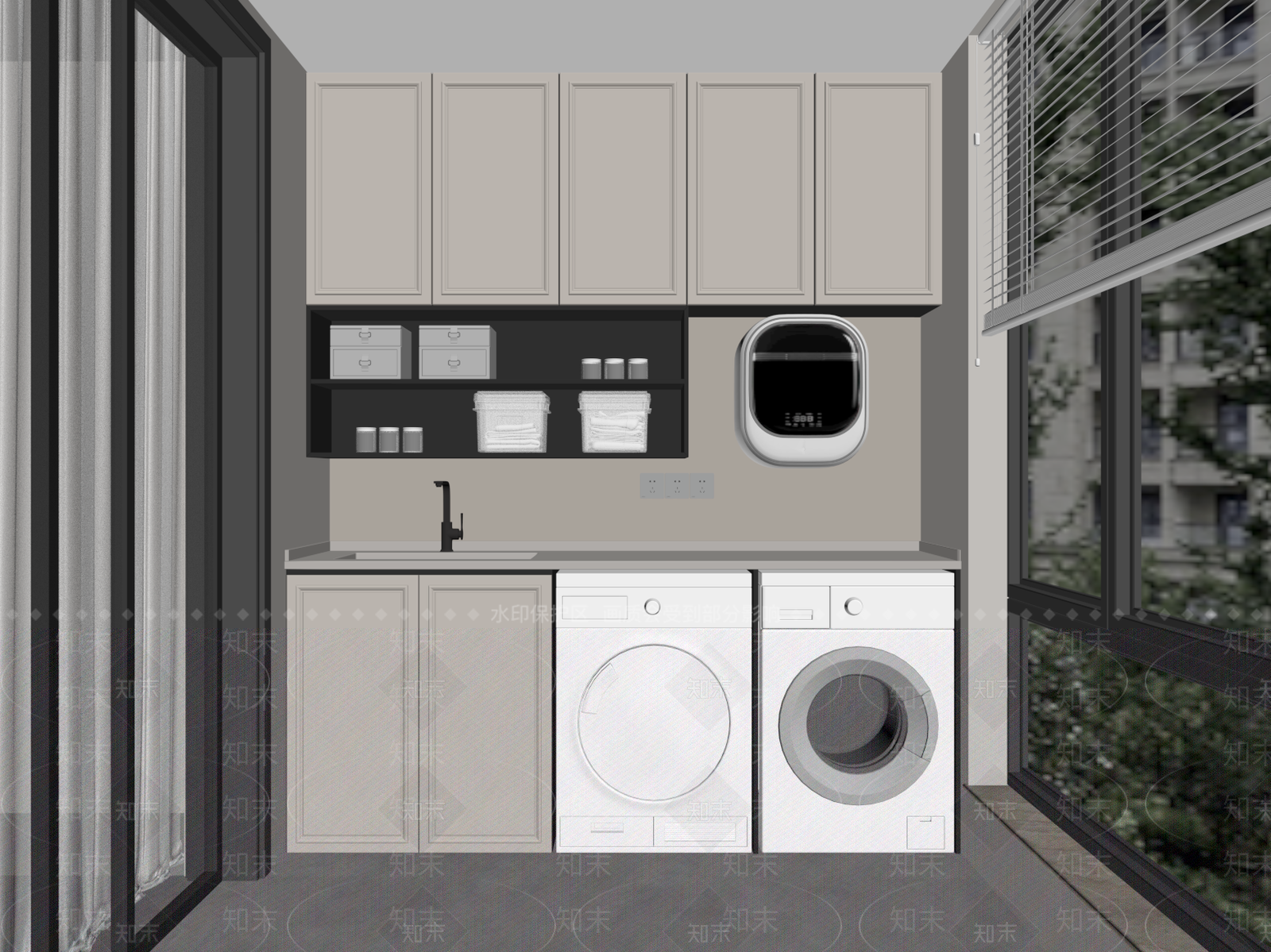 现代家居阳台SU模型下载【ID:1178980220】