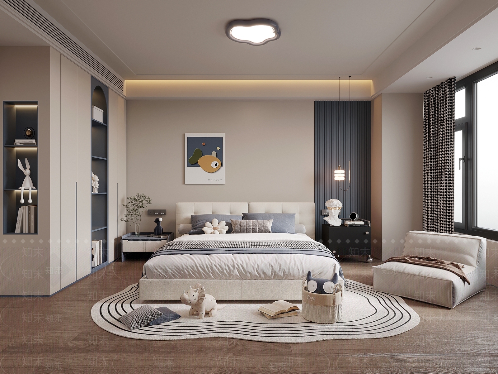 现代通用儿童房3D模型下载【ID:1178981951】
