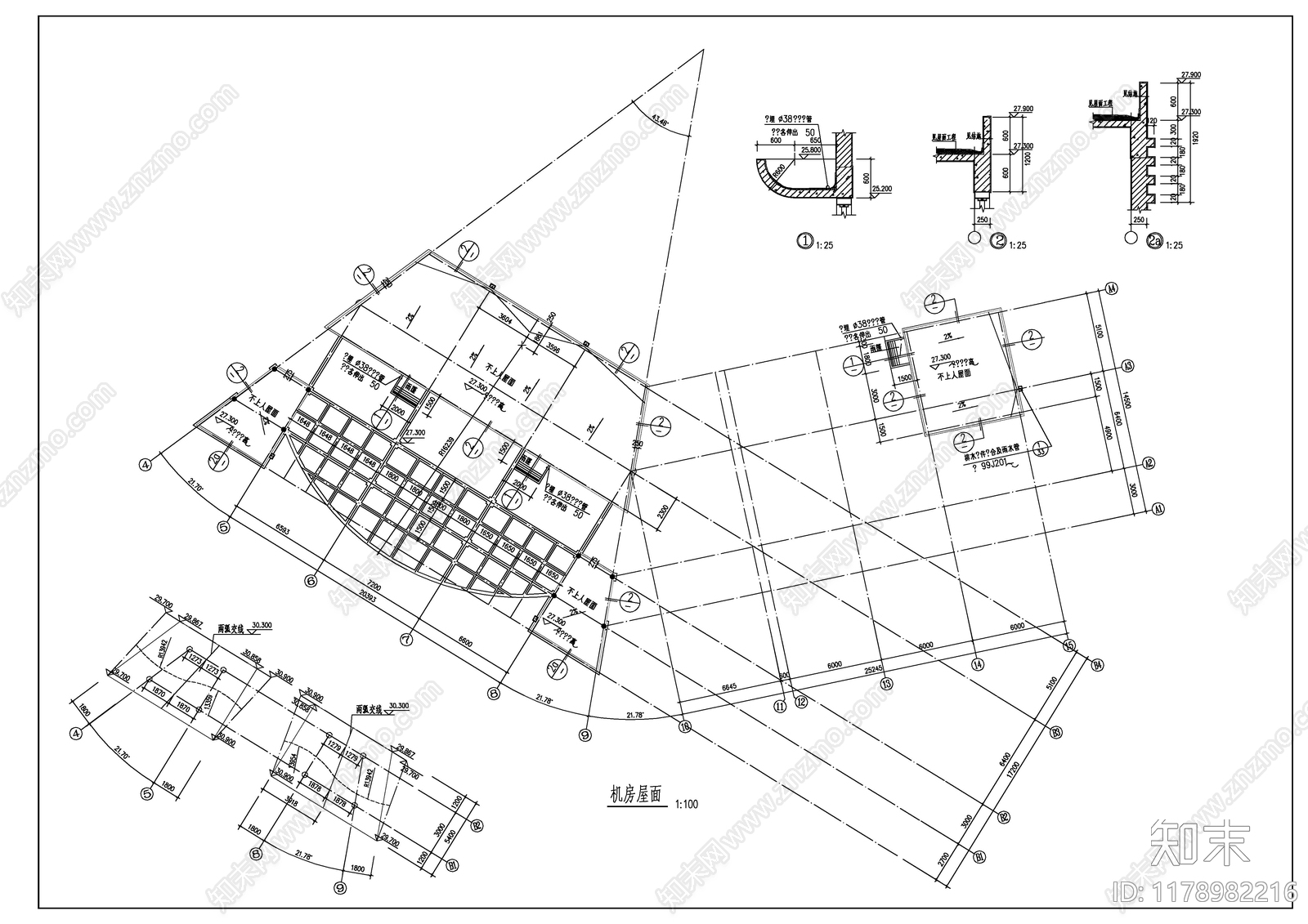 现代酒店建筑cad施工图下载【ID:1178982216】