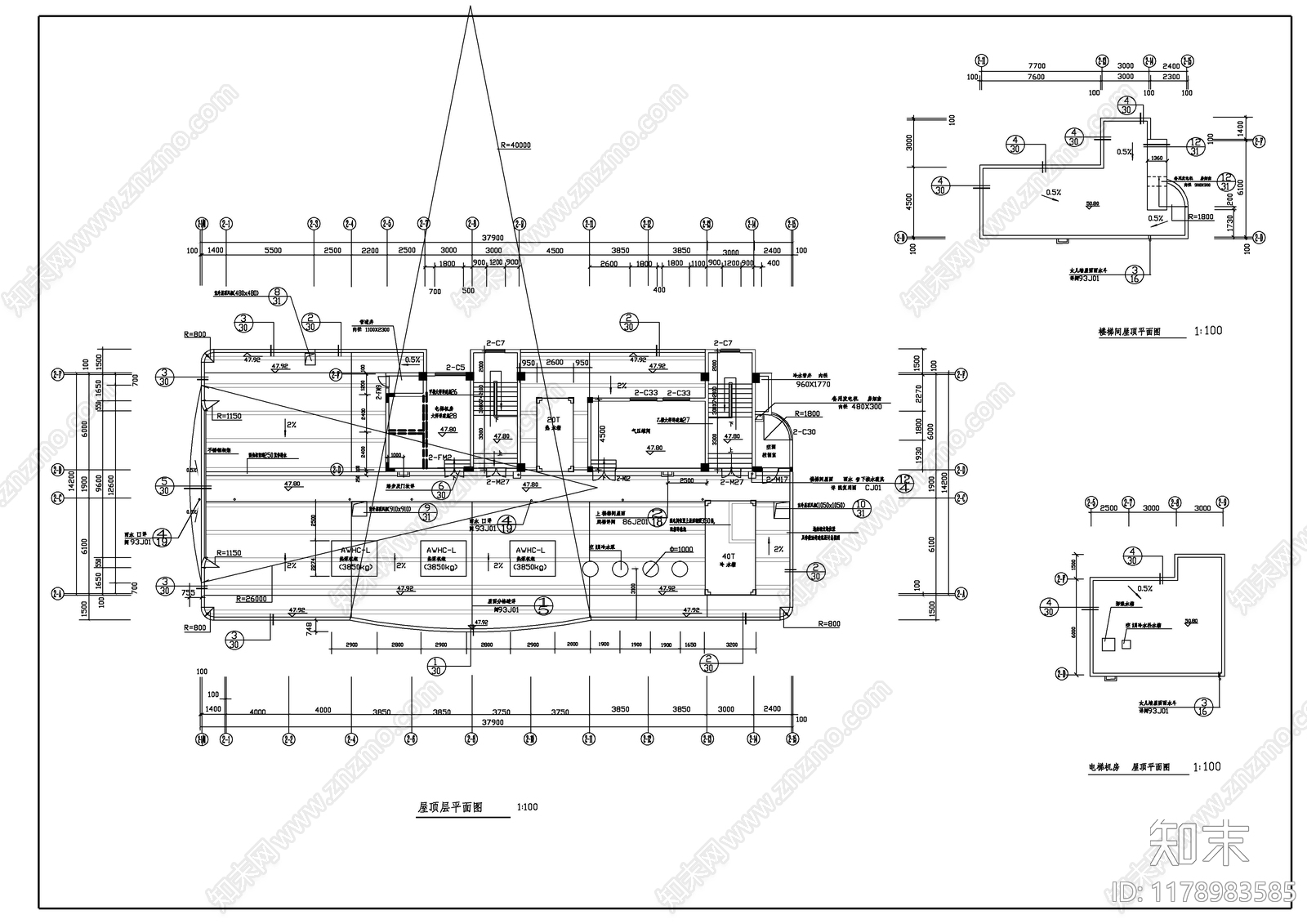 现代酒店建筑cad施工图下载【ID:1178983585】