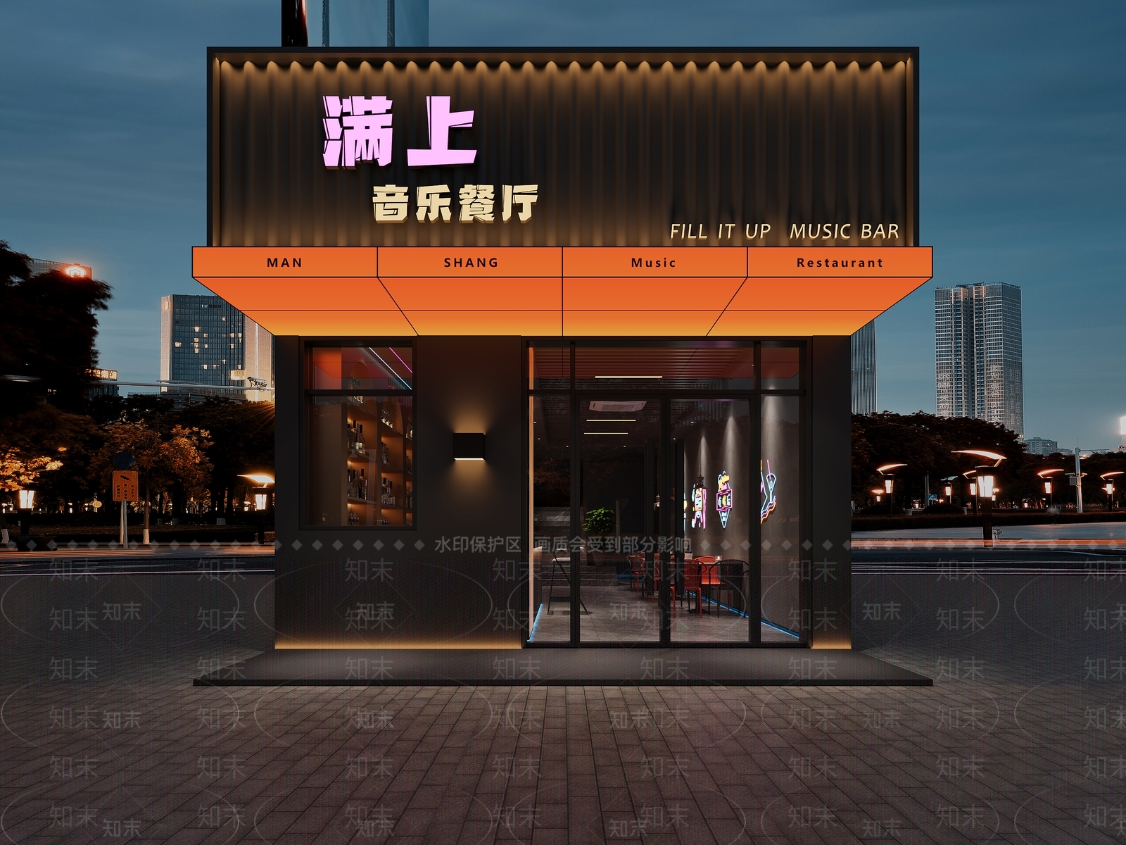 现代其他餐饮空间3D模型下载【ID:1178996312】