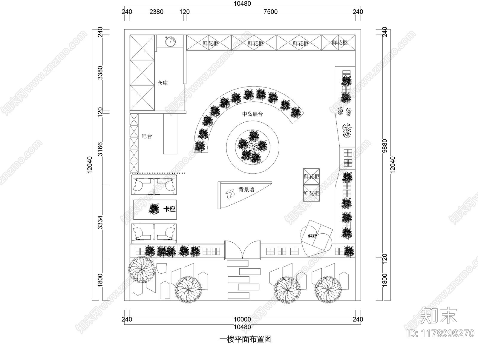 花店施工图下载【ID:1178999270】